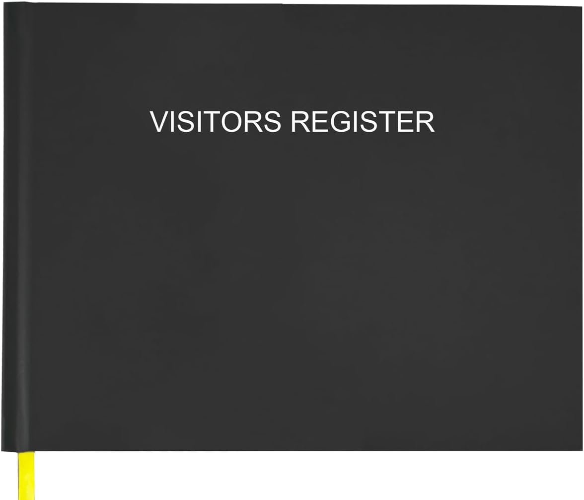 Visitors Register Book – Visitor Log Book with 120 Pages, 9″ X 7″, Black Hardbound Cover, Wedding Reception and Events Reception Supplies