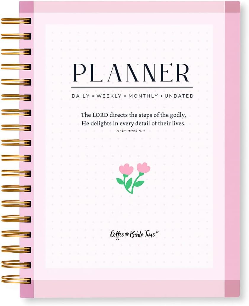 Undated Christian Planner with Bible Verses & Monthly Layouts