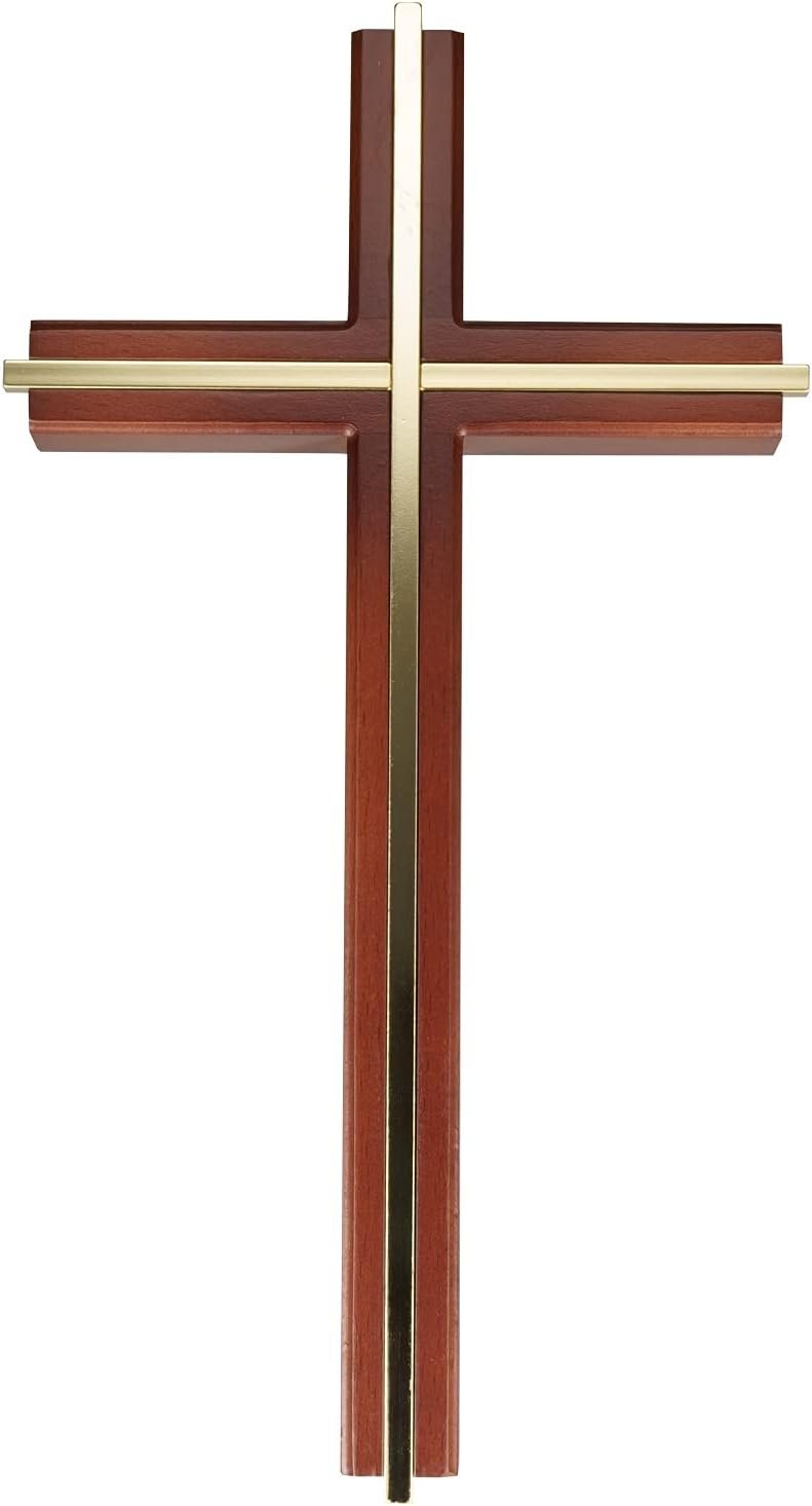 ACHIBANG 10″ Wooden Cross for Wall, Modern Minimalist Wall Cross for Home Decor and Blessing, Catholic Gifts