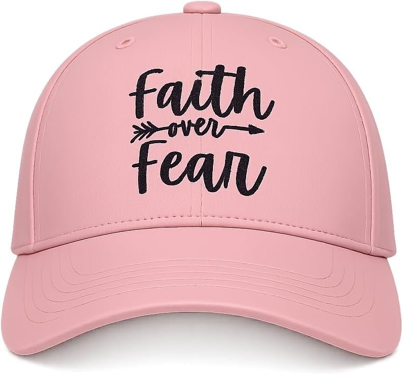 Faith Over Fear Christian Hats, Embroidered Baseball Caps for Adults
