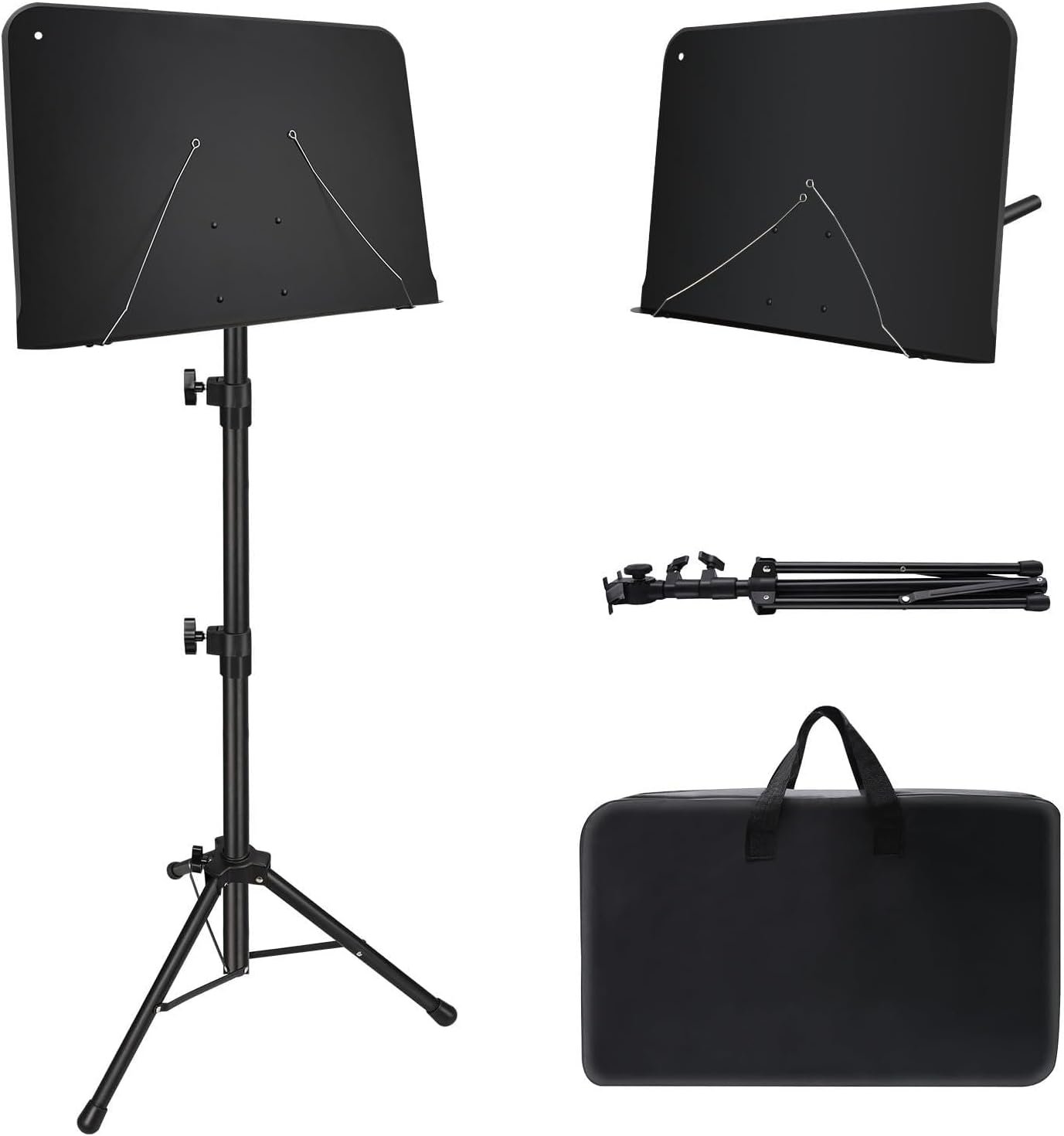 Mdvora 1/2/3 Pack Adjustable Sheet Music Stand, with Carry Bag Clip Holder