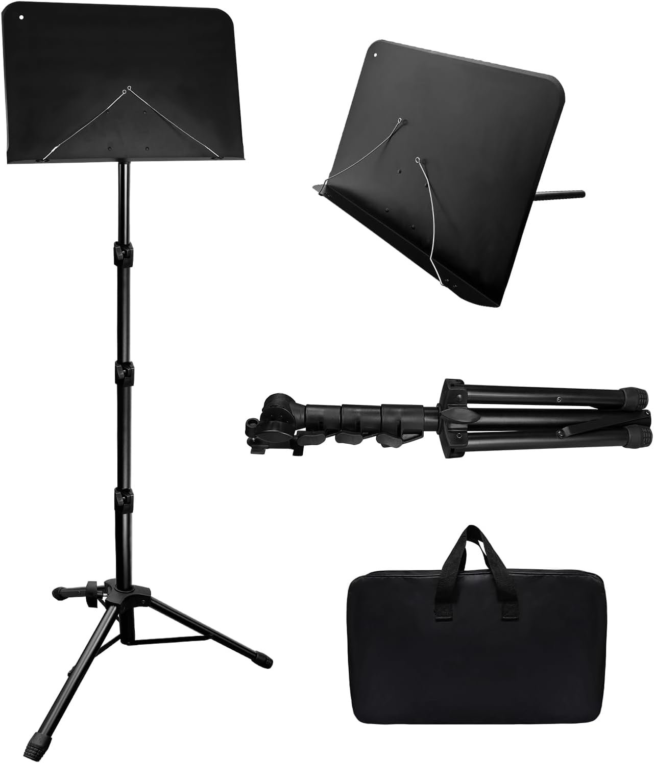 70IN Sheet Music Stand, Tall Music Stand for Sheet Music Height- Adjustable Music Sheet Stand with Carrying Bag for Guitar, Violin, Ukulele (33-70IN-B)