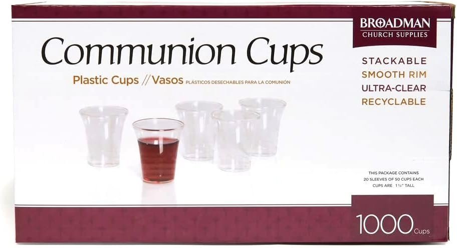 Broadman Plastic, Disposable, Recyclable Communion Cups, 1000 Count