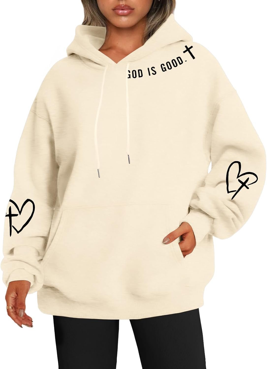 FAYALEQ Christian Sweatshirt For Women God Is Good Hoodies Graphic Tops
