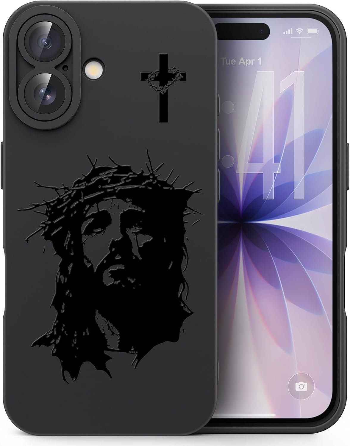 for iPhone 16 Christian Phone Case, Crown Thorns Design
