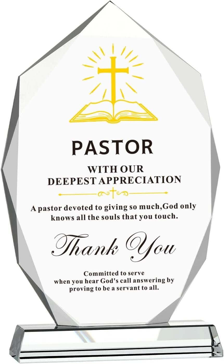 Pastor Appreciation Gifts-Iceberg Shaped Crystal Plaque