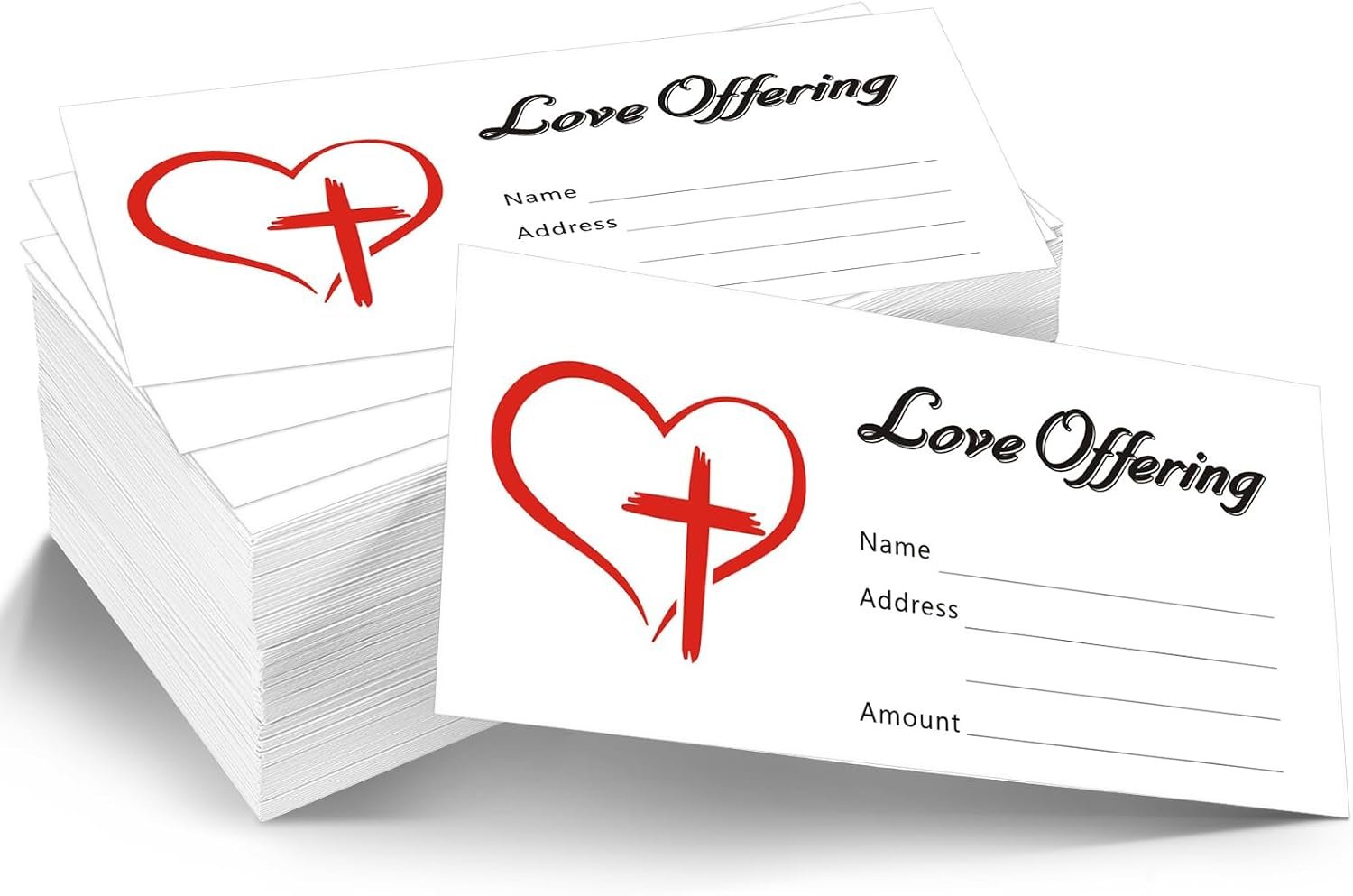 Fuyoooo 300 Pcs Church Love Offering Envelopes Tithe and Offering Donation Bulk Bill Size Checks and Cash Envelopes for Donations Religious Occasions(Love Style)