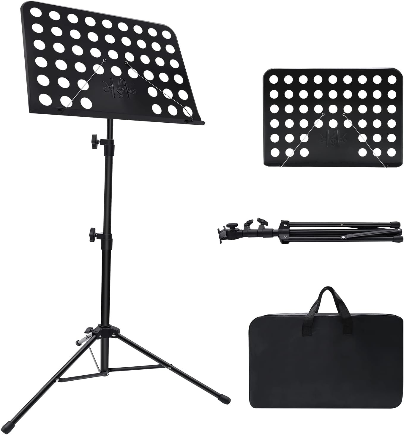 Mdvora 1/2/3 Pack Sheet Music Stand, with Carrying Bag