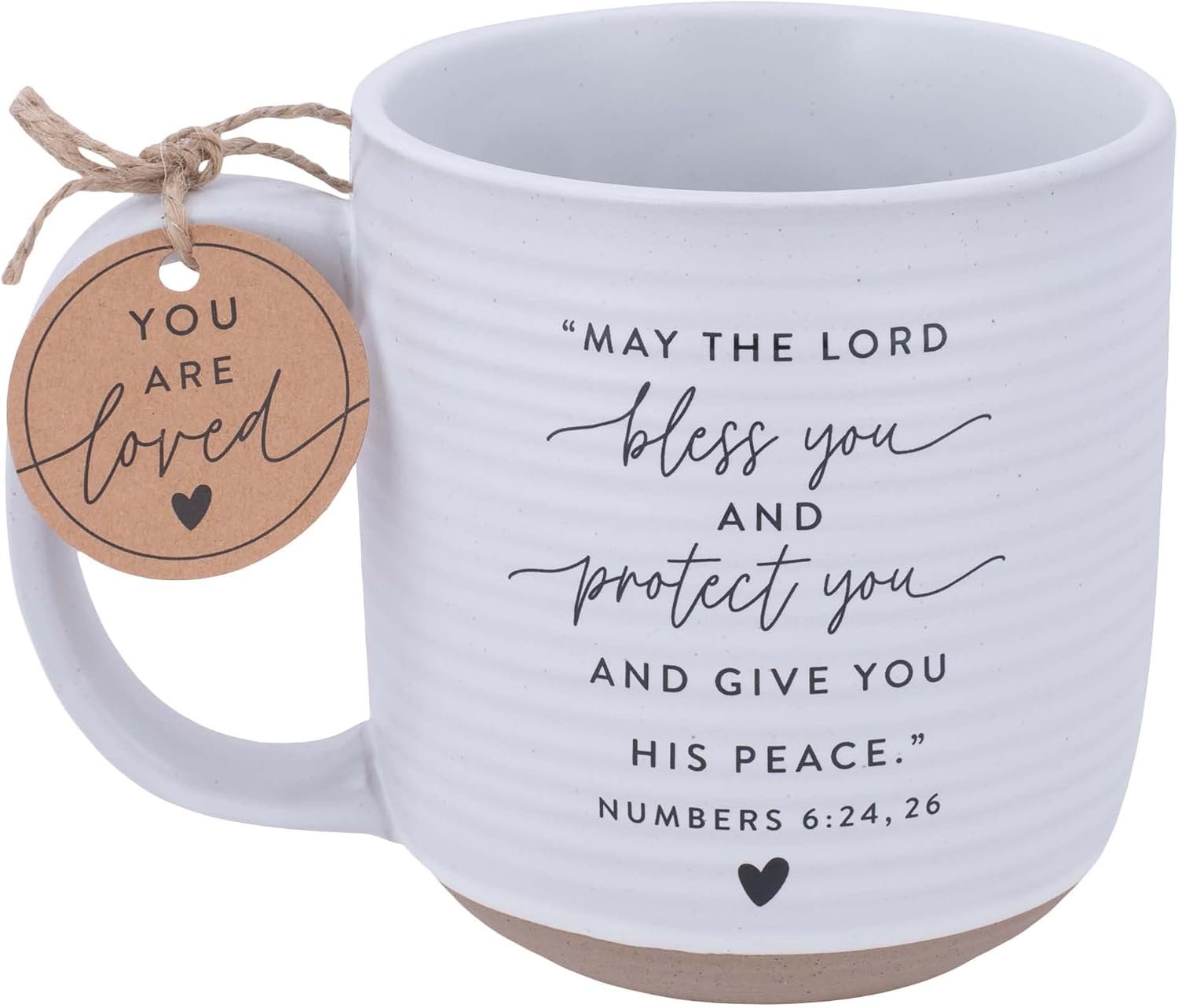 Lighthouse Christian Products Bless You Hold Onto Hope Rib Textured White 20 Ounce Ceramic Mug