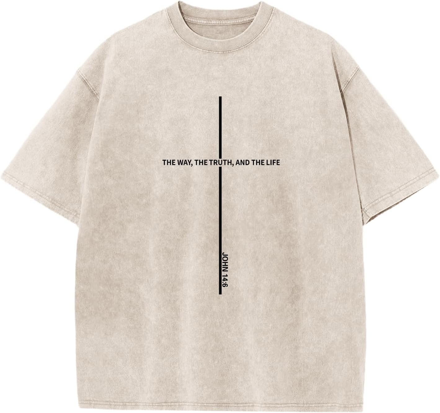 Wrenpies Christian Jesus Shirts for Men God Faith Religious Tshirt Cross Bible Verse Tops Acid Wash Oversized Graphic Tees