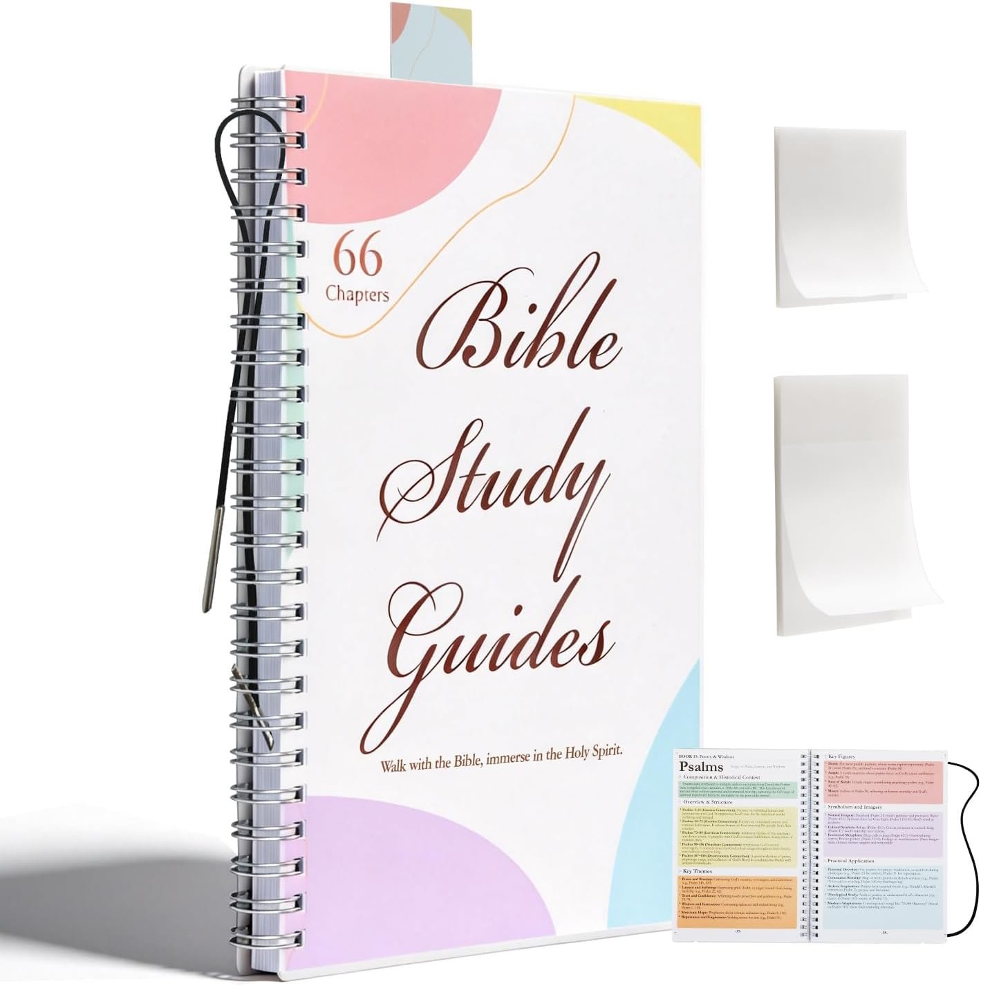 66-Book Bible Study Guide Large Print Scripture Summaries Journal Notebook
