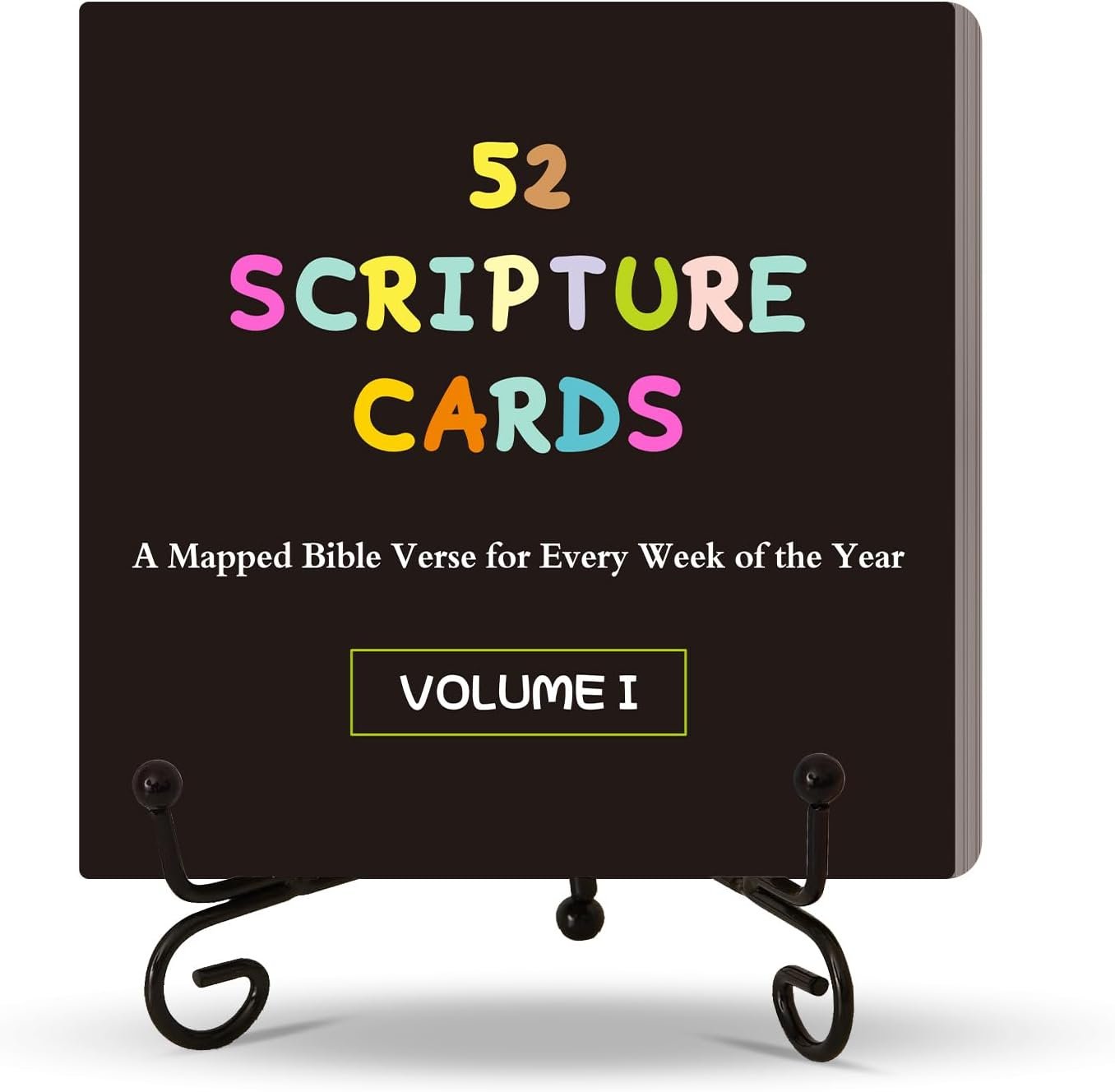 eageus 52 Scripture Cards with Display Stand, A Mapped Bible Verse for Every Week of The Year, Christian Mindset Cards for Bible Study, Inspirational Gift for Men, Women, Friends
