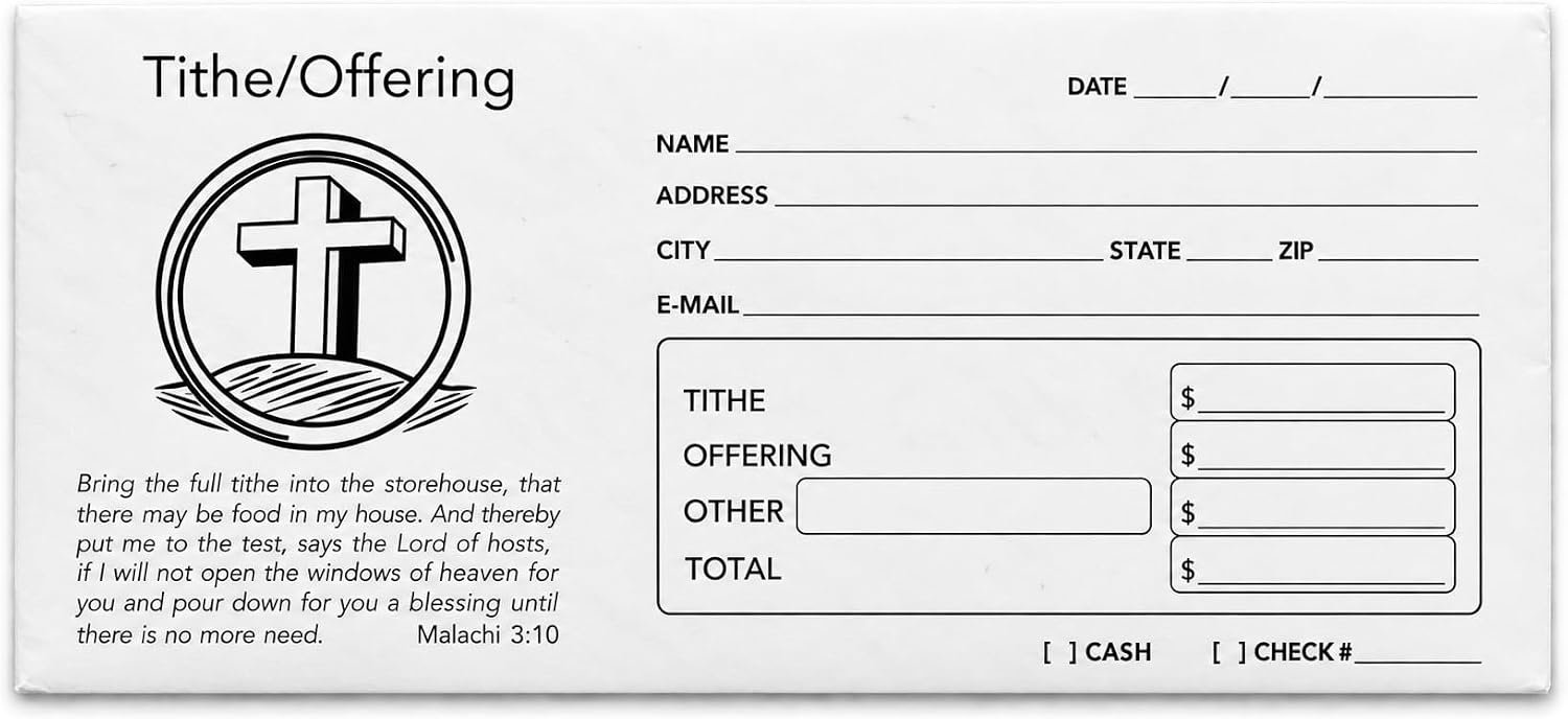 500 Church Offering | Tithe Donation Envelopes