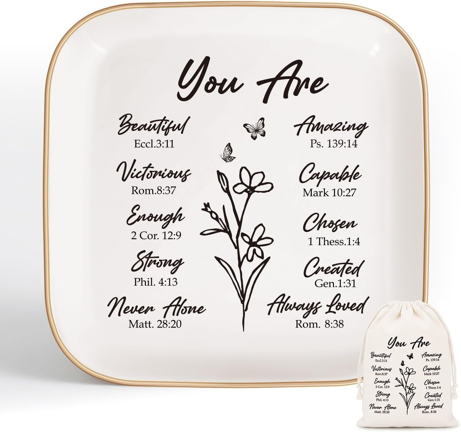 LITTLEBIGGER Christian Gifts for Women – Jewelry Tray Tray with Gift Bag