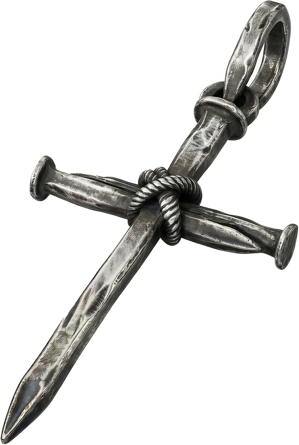 Nail Cross Necklace for Men, 316L Stainless Steel