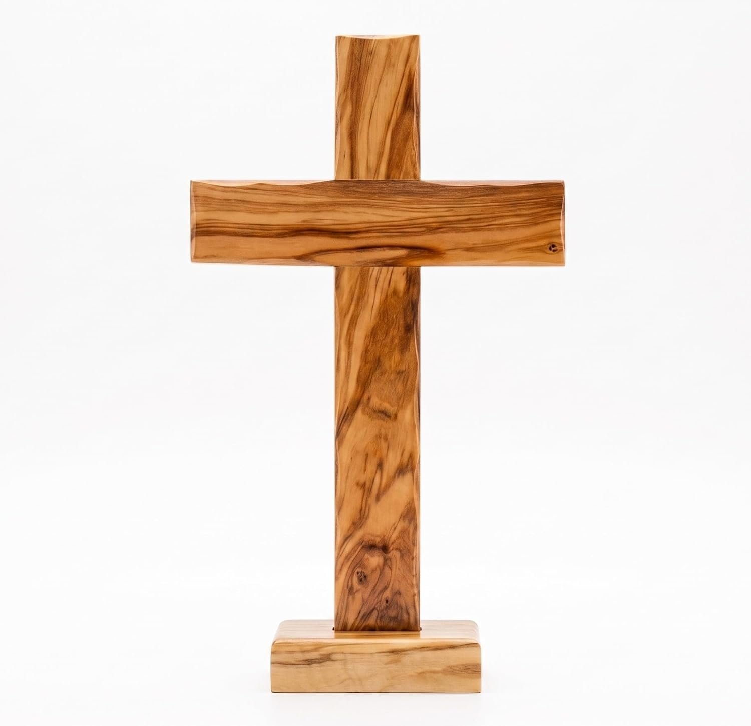 Spiretro Handcrafted Olive Wood Cross from Bethlehem – Wall Hanging or Tabletop Display – 6″ x 10.25″
