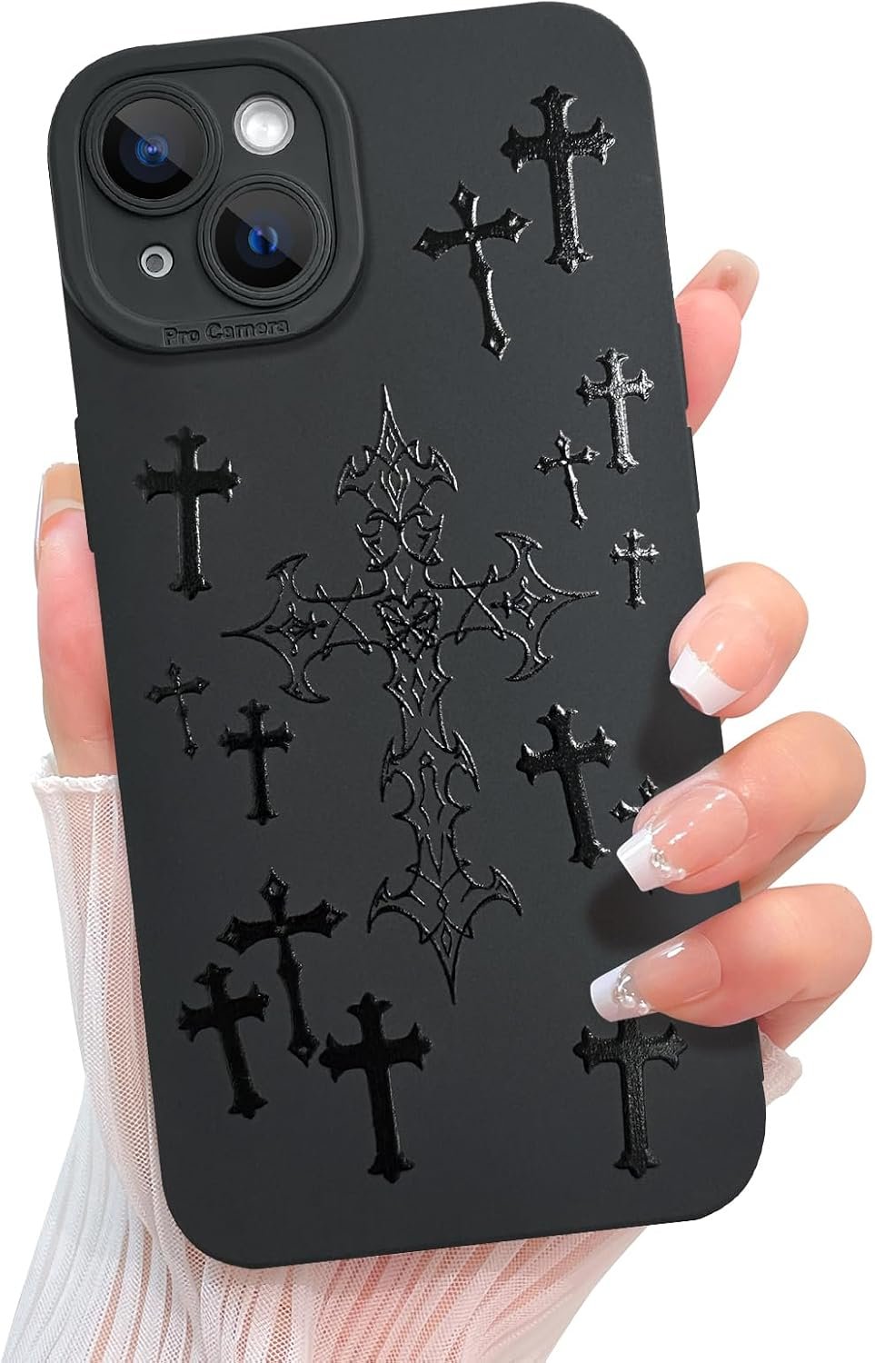 KANGHAR Designed for iPhone 14 Case, Goth Christian Black Cross
