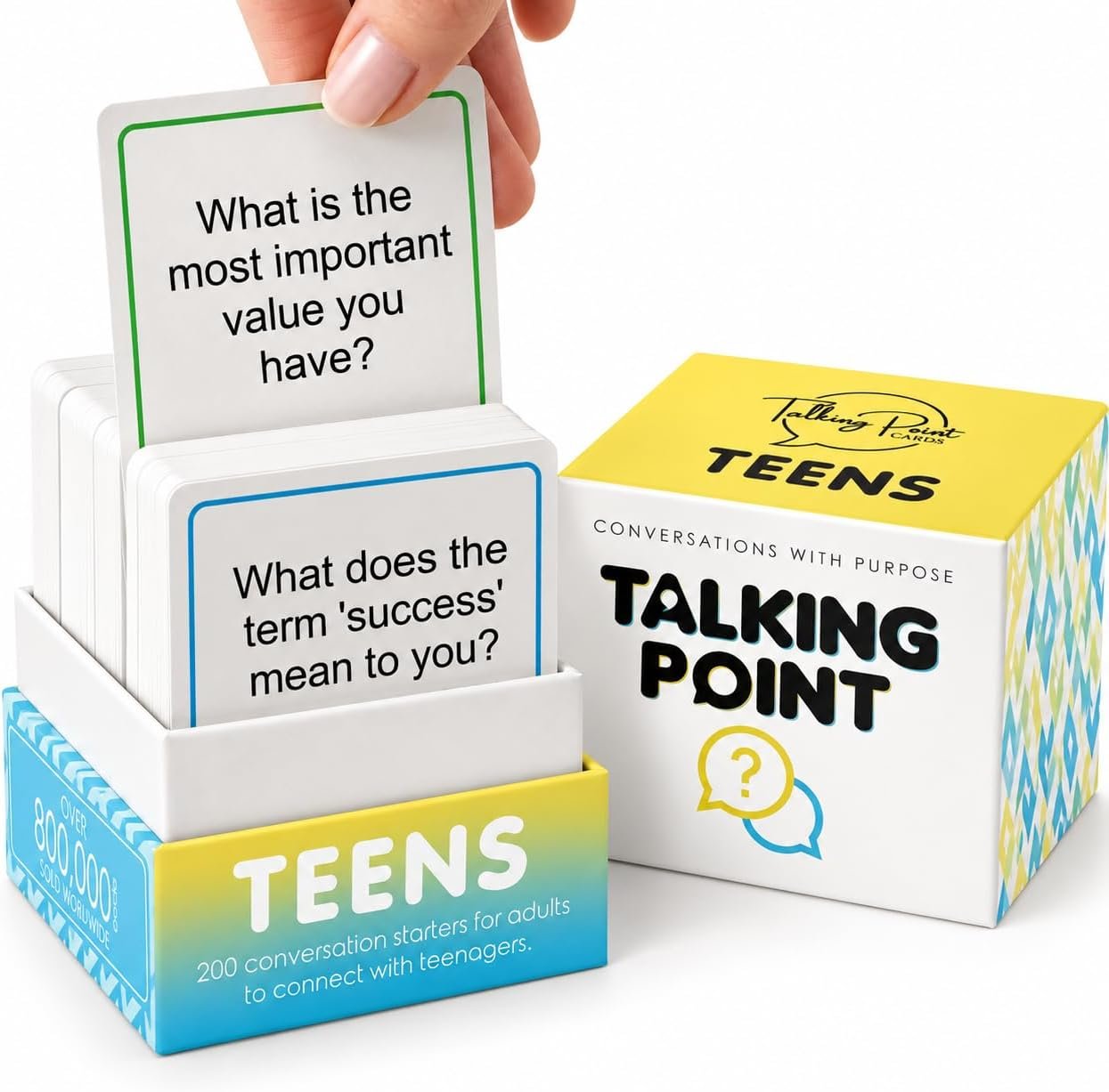 200 Teens Conversation Cards for Ages 12+, Easy Therapy Games & Questions