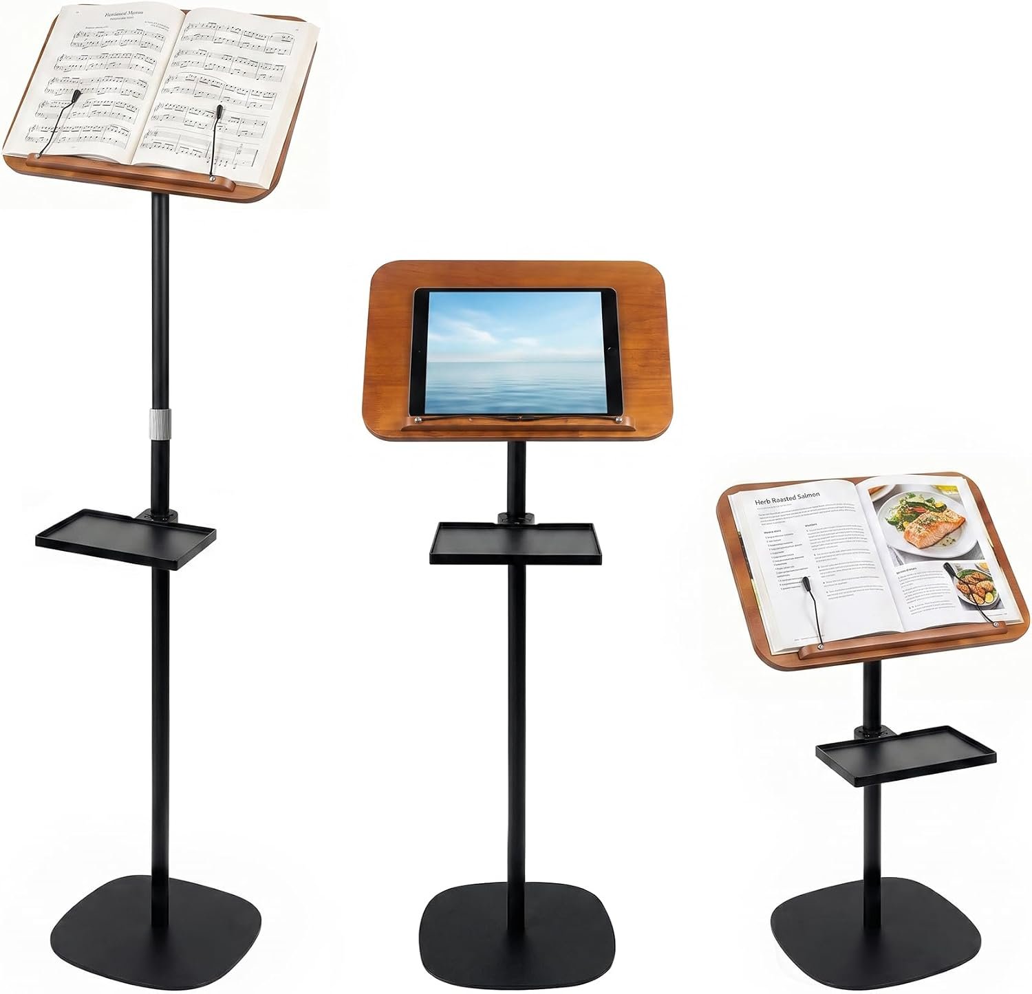 Music Stand for Sheet Music, Heavy Duty Stable Base, Black