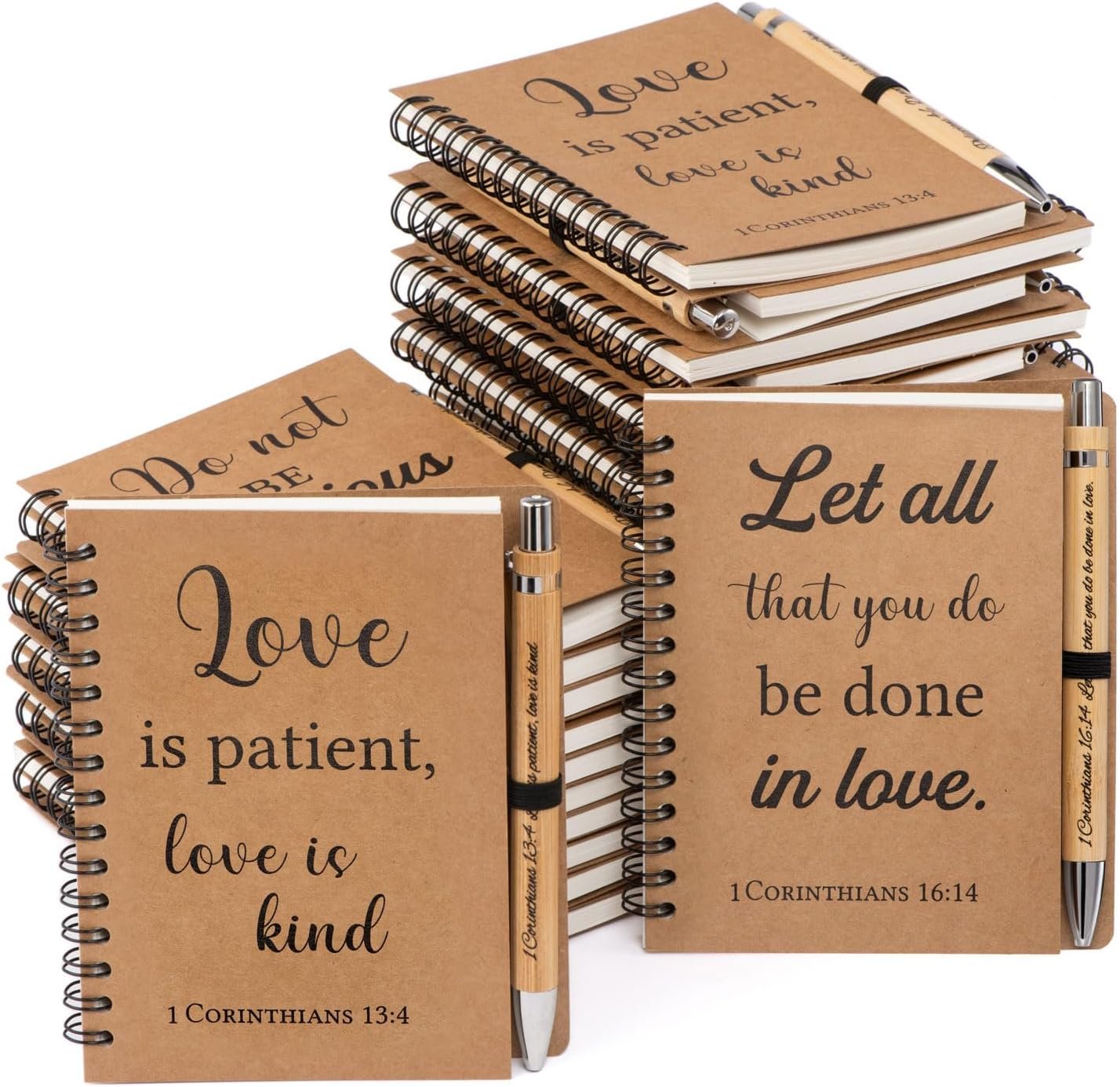 40 Pcs/20 Set Christian Gifts Spiral Notebooks Bulk Journals with Christian Pens Prayer Journal for Women and Men, Father Day Gifts for Church Members, Bible Study Groups & Religious Families,Small Notepad (4.33″ x 5.43″)