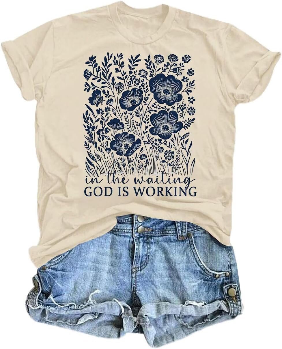 Christian Graphic T Shirt for Women Bible Verse Saying Faith Shirts Jesus Religious Tshirts Inspirational Tees Tops