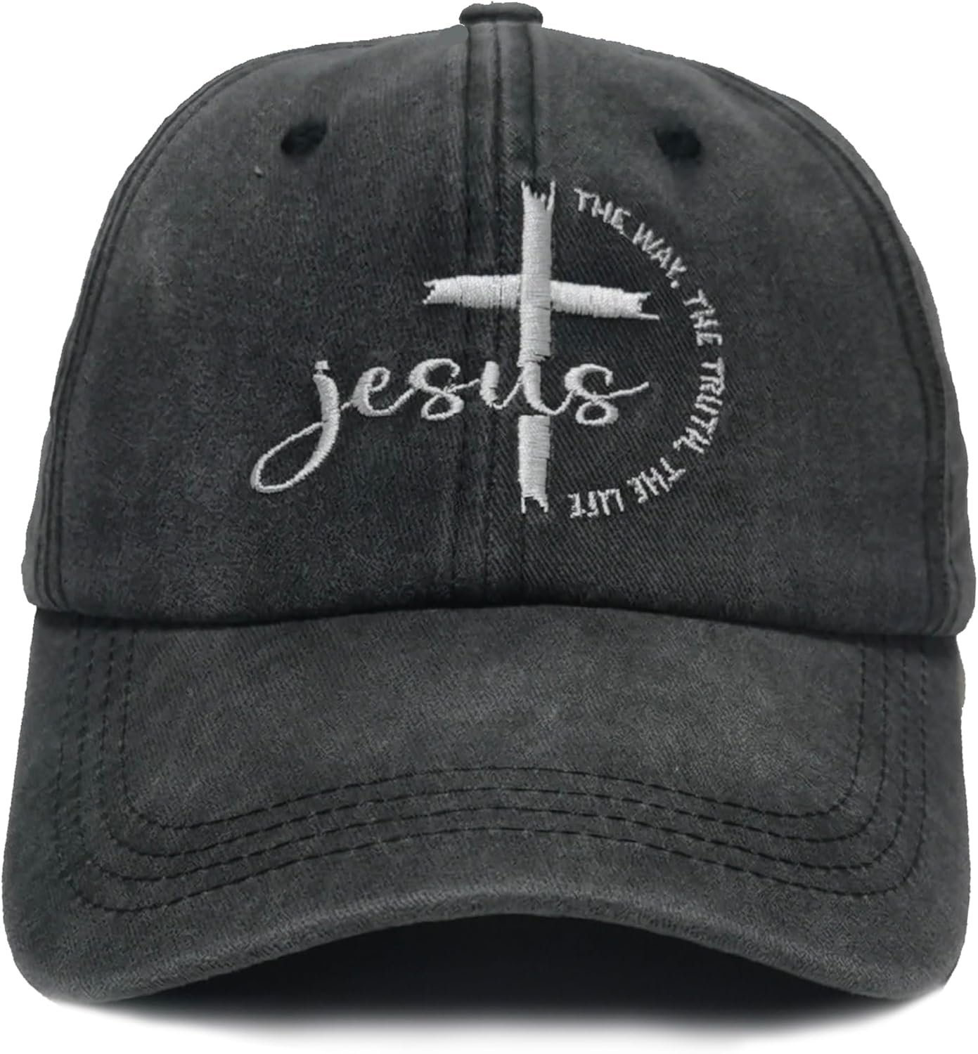 Christian hat Snapback,Jesus Cross Washed Faith Baseball Cap Gift