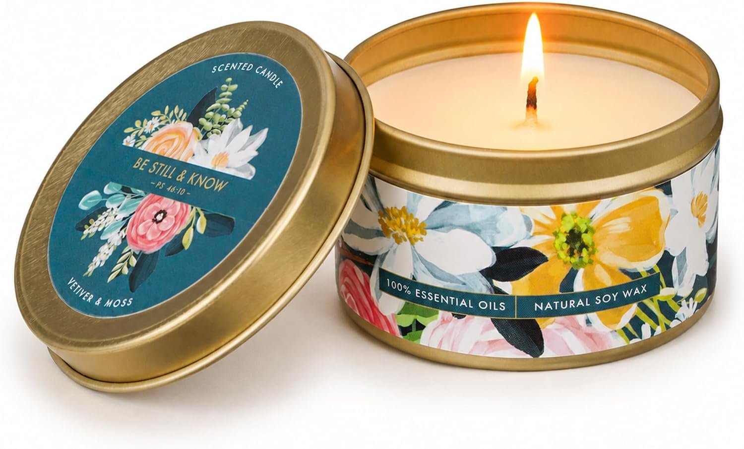 Christian Art Gifts Soy Wax Scented Candle: Be Still & Know Bible Verse