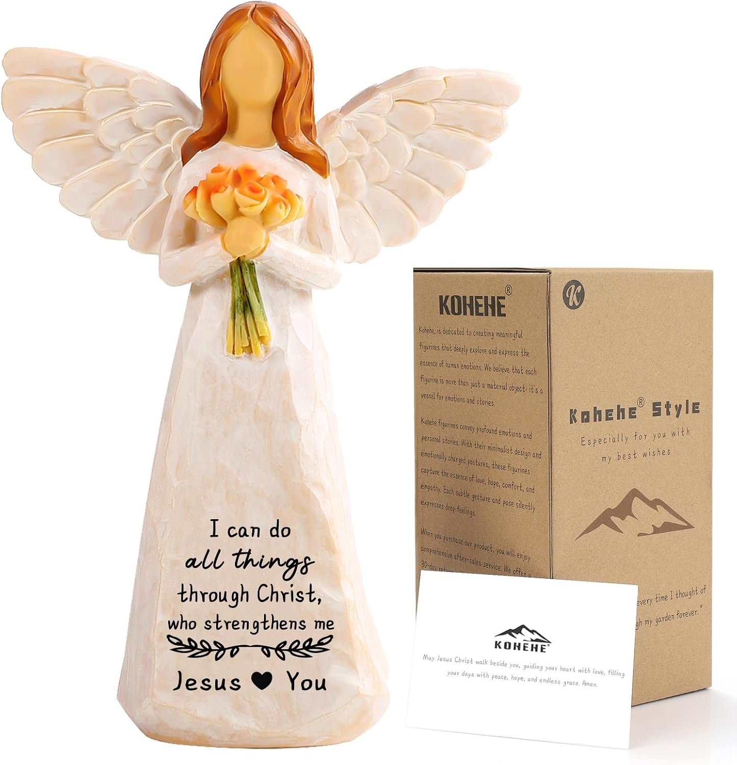 Christian Gifts for Women, 5.5″ Resin Angel Figurines – Religious Gifts