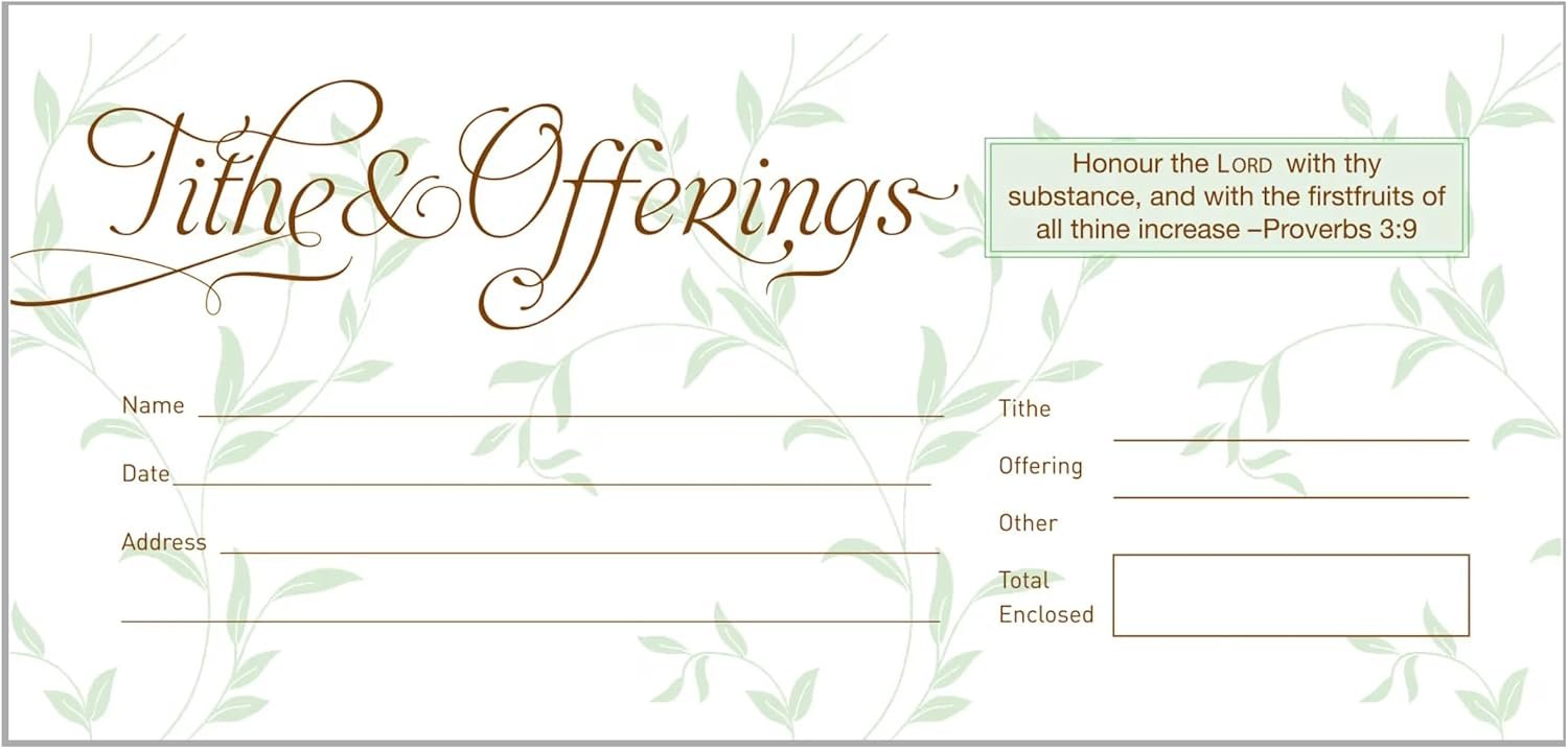 Broadman Offering Envelope, Tithes & Offerings, Bill Size, 52 Count