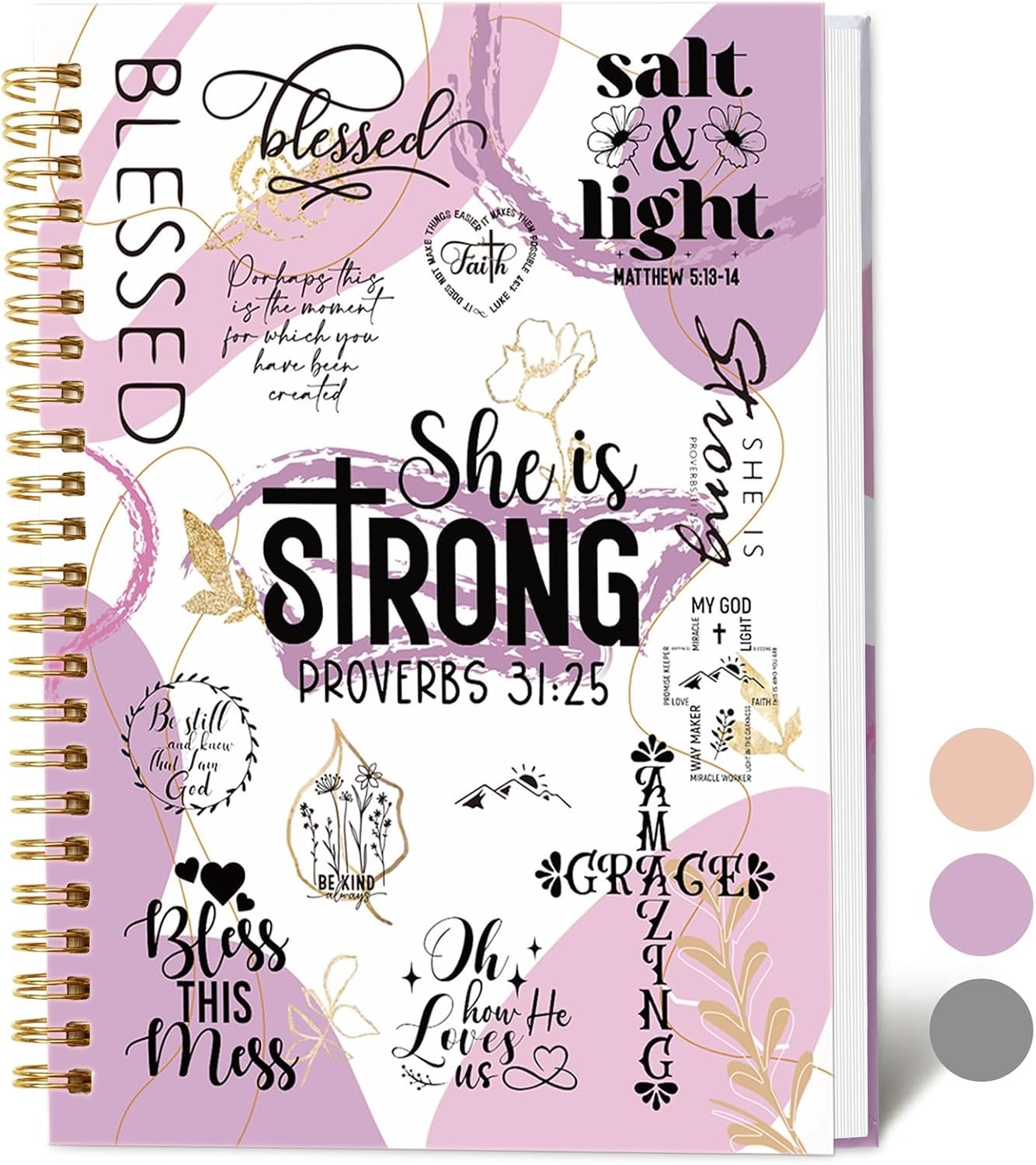 XKDOUS Hardcover Spiral Notebook, Bible Journal for Women, Bible Notebook