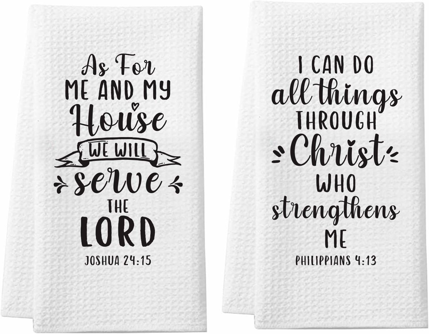 Christian Gifts for Women Men, 2Pcs Religious Kitchen Towels for Christians