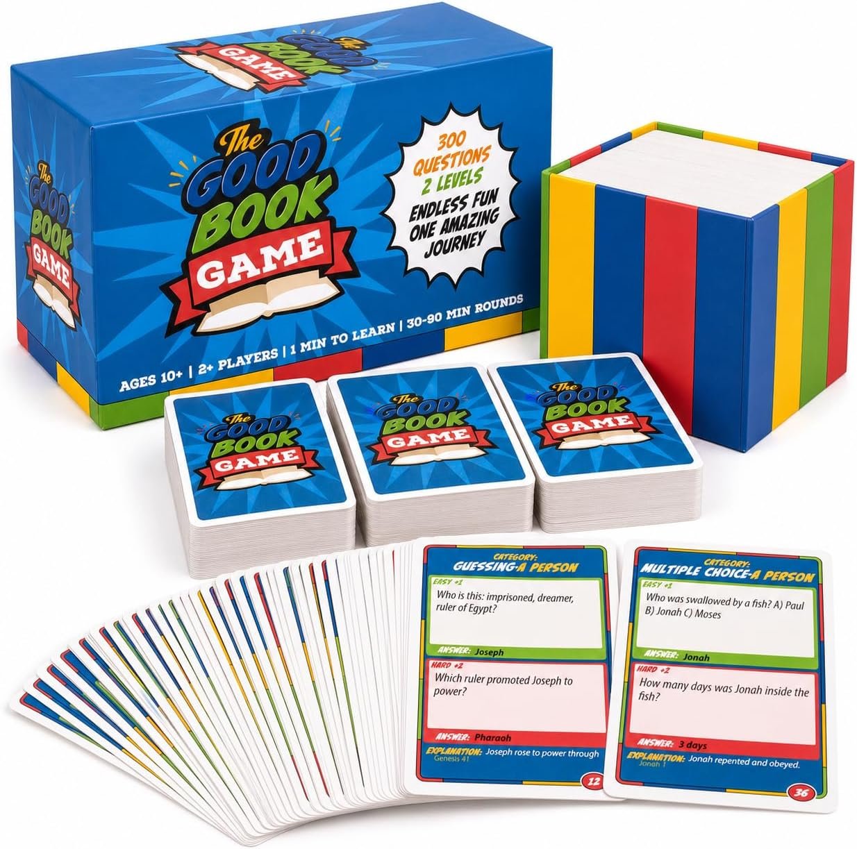 Bible Games for Family, Kids & Adults – Christian Bible Trivia Card Game