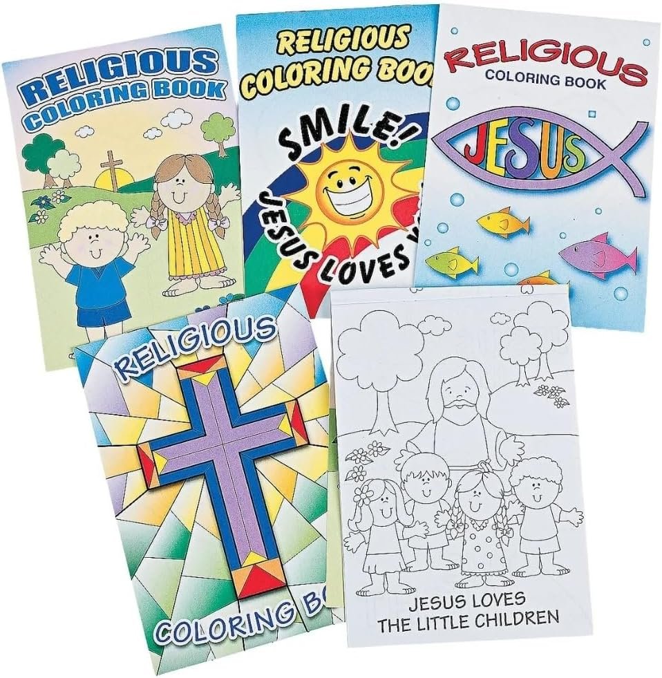 Fun Express Bible Coloring Book for Kids Set of 72