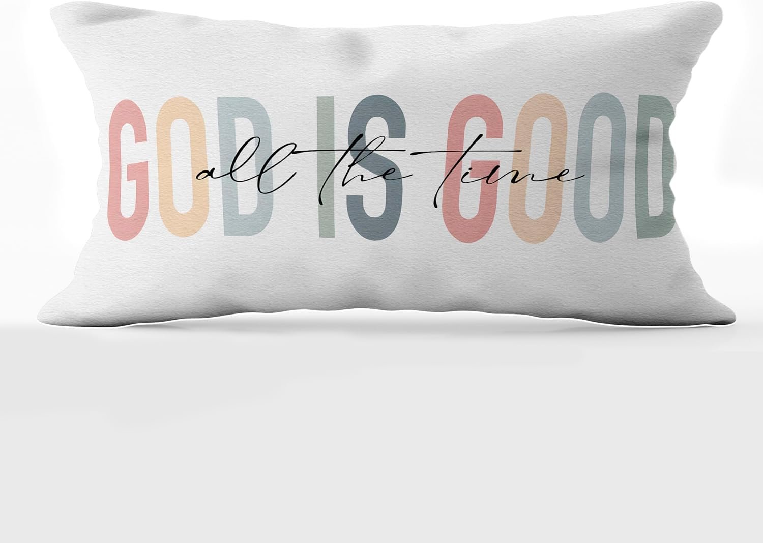 God is Good All The Time Boho Christian Quote Throw Pillow Covers 12×20，Christian Gifts for Women，Bible Verse Decor for Bedroom Living Room Home