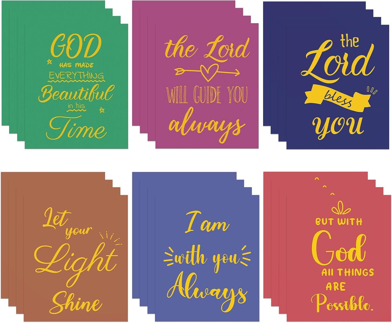 24 Pack Faith Scripture File Folders,Inspirational 2 Pocket Folders Religious Decorative File Folders Letter Size 9.45 x 11.5 Inches for Office Classification Supplies (6 Designs Mix)