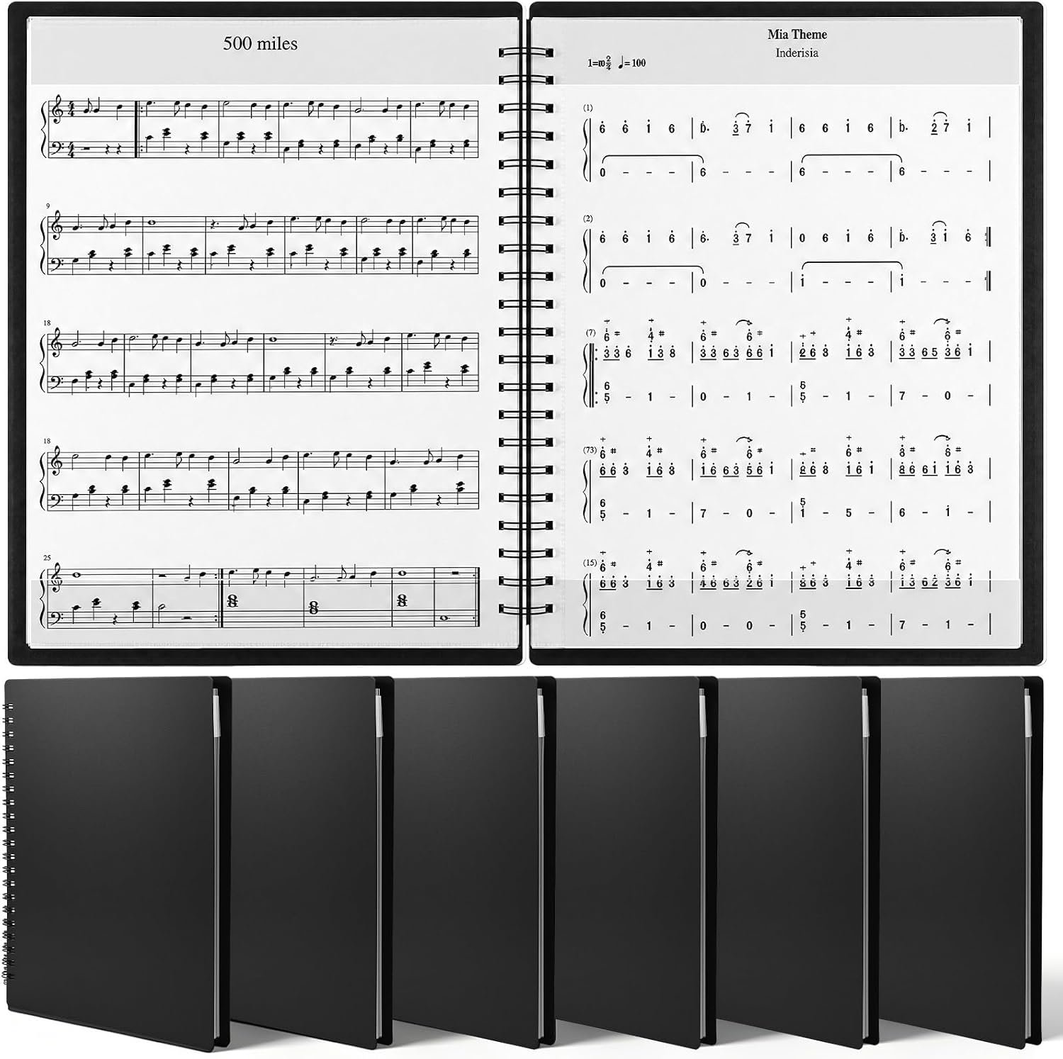 Sherr 6 Pcs 8.5″ x 11″ Sheet Music Folders Black Letter Size Music Folder