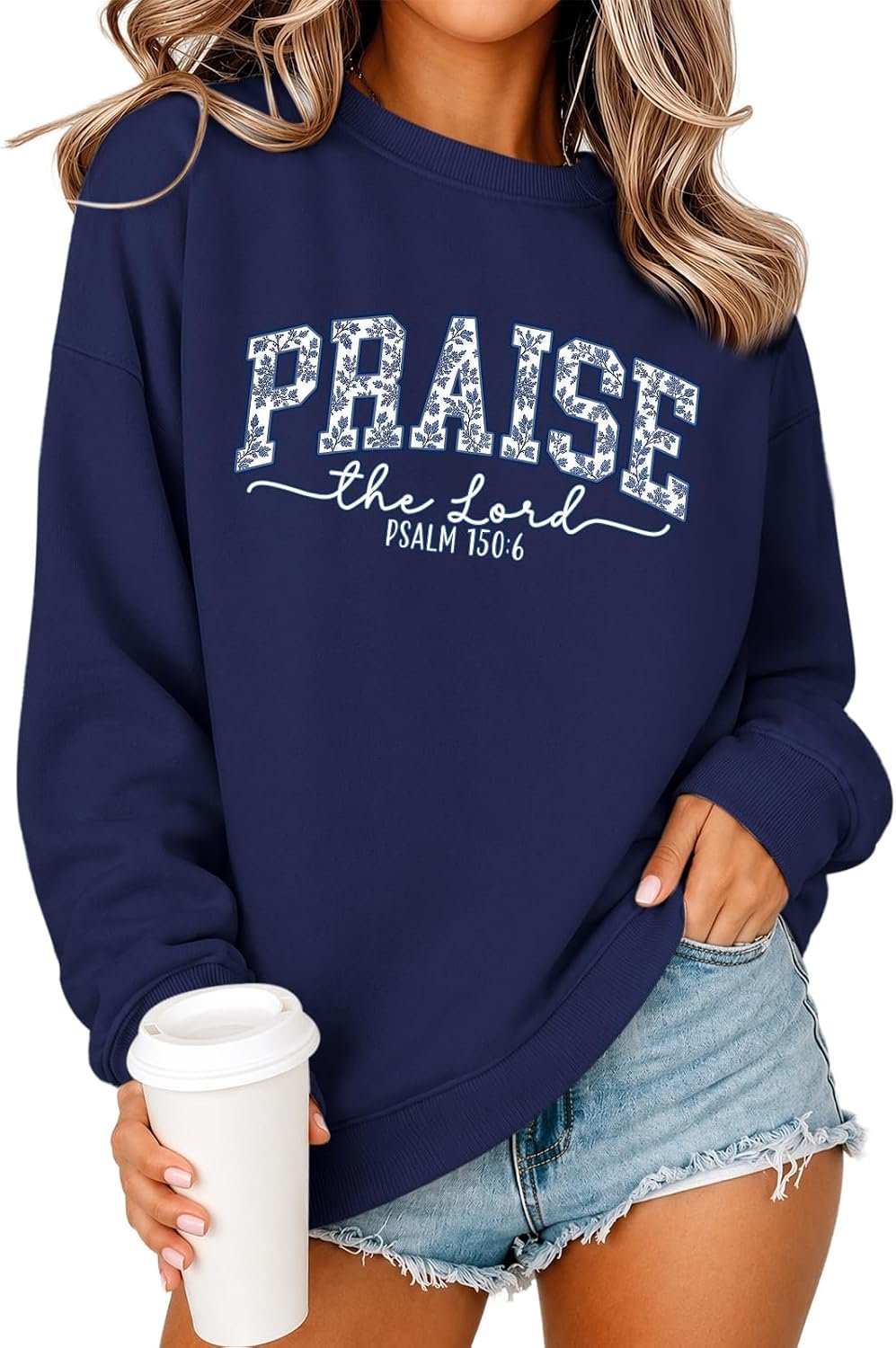 Womens Christian Jesus Sweatshirts Praise the Lord Bible Verse Hoodie Faith Religous God Graphic Long Sleeve Shirts