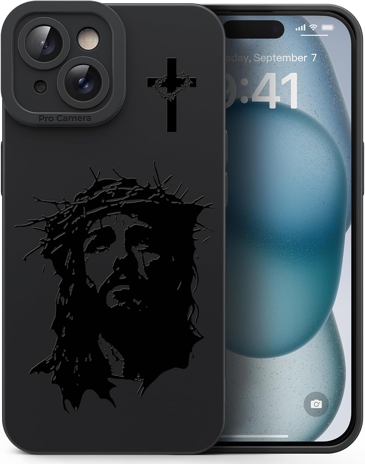 for iPhone 15 Christian Phone Case, Crown Thorns Design