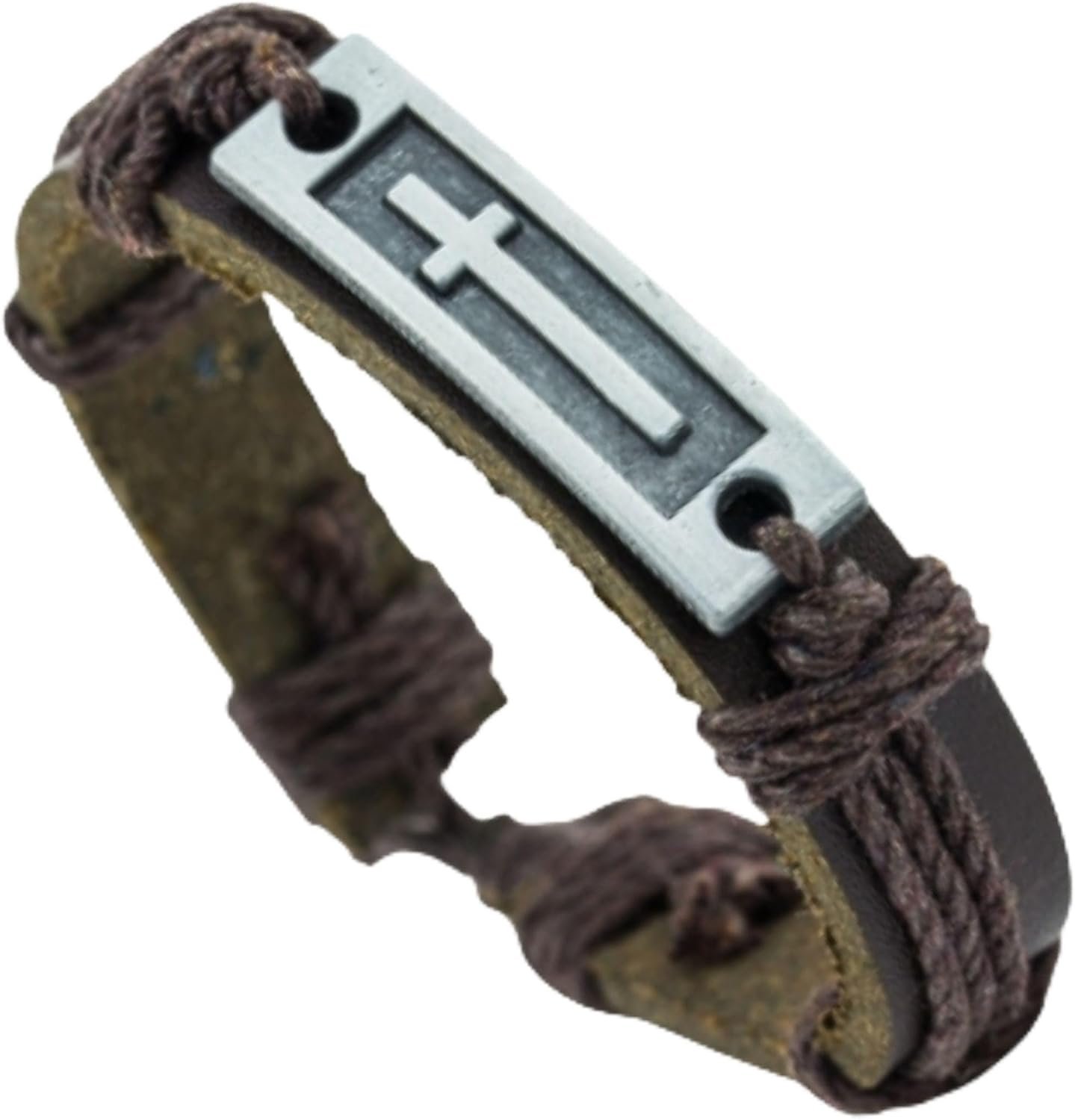 Men’s Leather Cross Bracelet, Christian Bracelet for Teens and Men, Adjustable Faith Wristband for Everyday Wear, Confirmation Gifts for Teenagers