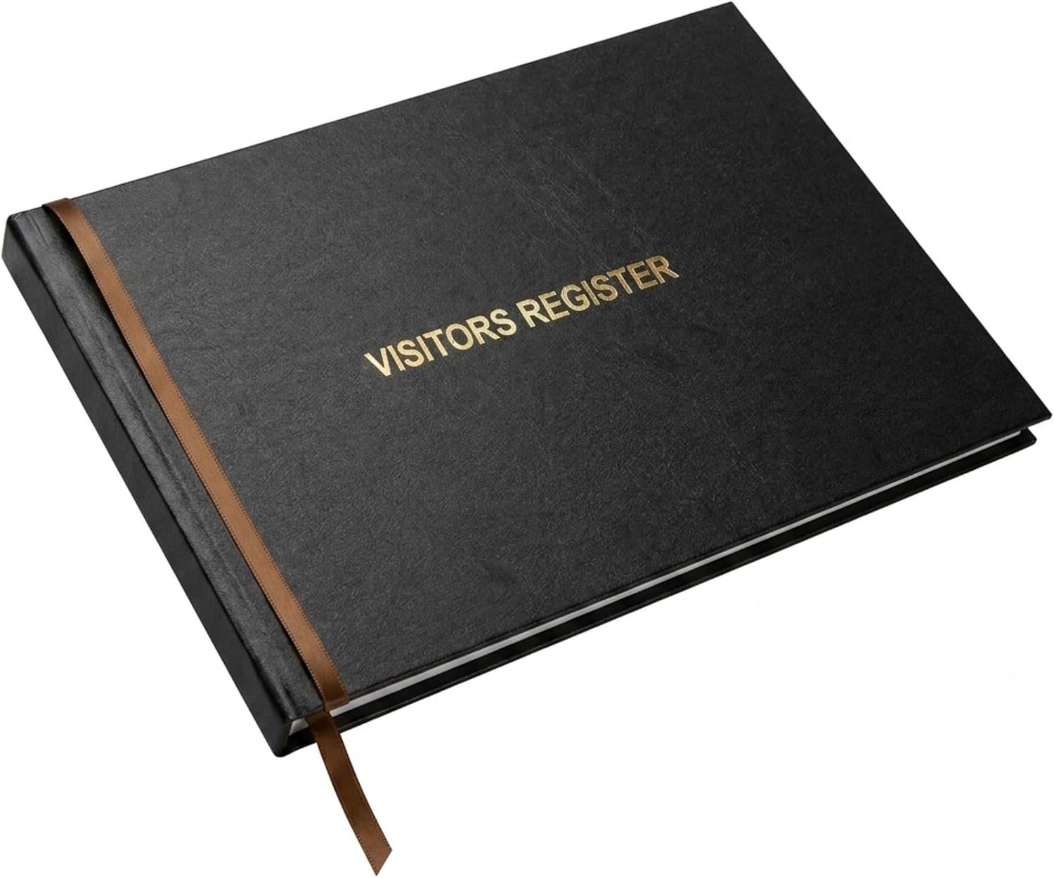 Officewerks Visitors Register & Guest Book, 120 Pages, 8 7/8″ X 7″, Black Hardbound Cover, Durable Smyth Sewn Binding