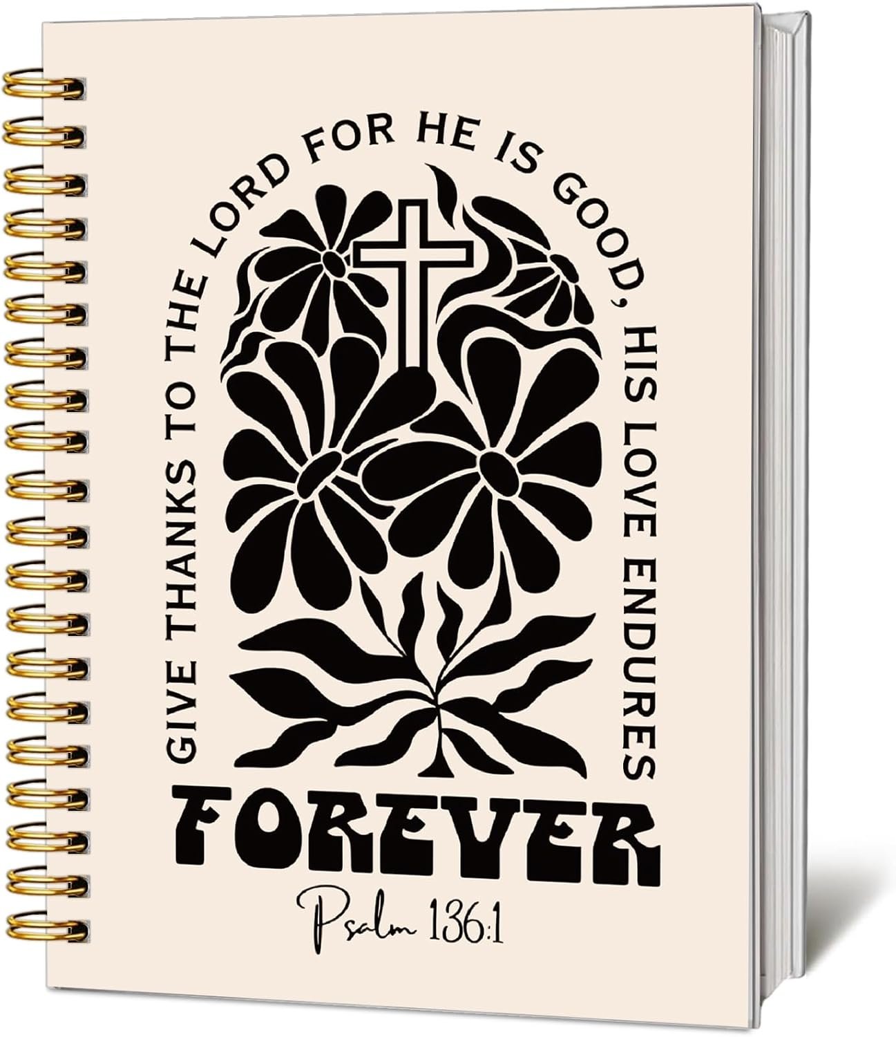 Black Floral Bible Journal for Women – Scripture Writing Notebook with Lined Pages, Christian Devotional Prayer Journal for Verse Mapping and Study