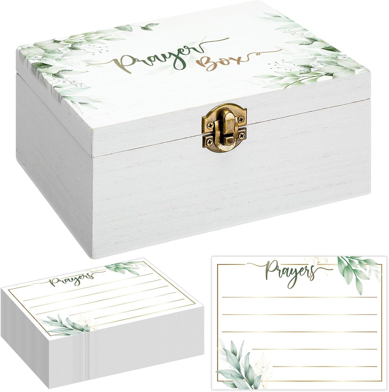 CroBlissful Wooden Prayer Box with Cards Set for Women