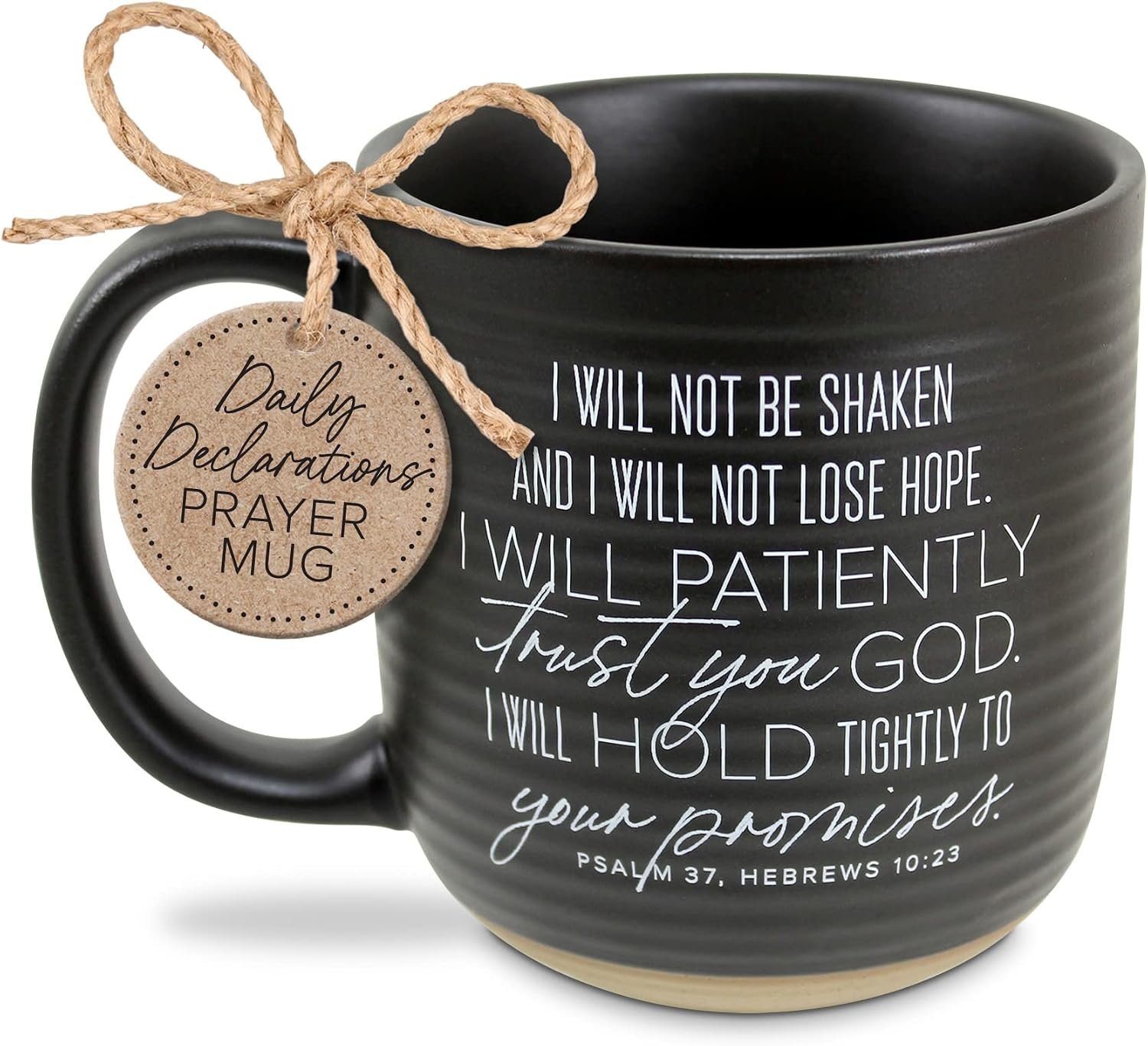 Lighthouse Christian Products Will Not Be Shaken Brown 20 Ounce Ceramic Coffee Cup Mug