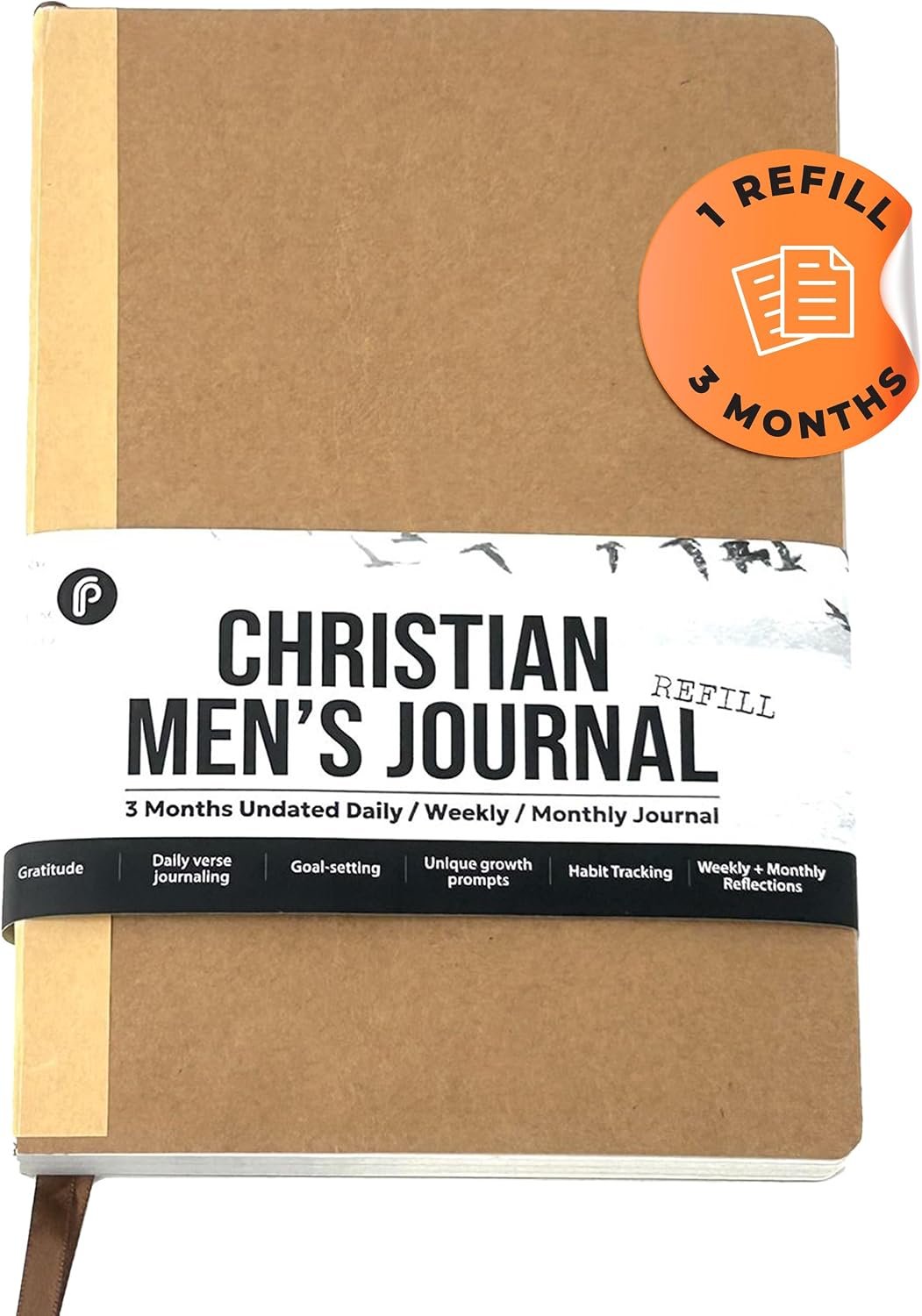 Prazoli Christian Bible Prayer Journal For MEN 3-Month Refill – Study Scripture Notebook & Planner Daily Devotional Undated | Religious Jesus Faith Gifts for Graduation, Pastor Baptism & Church