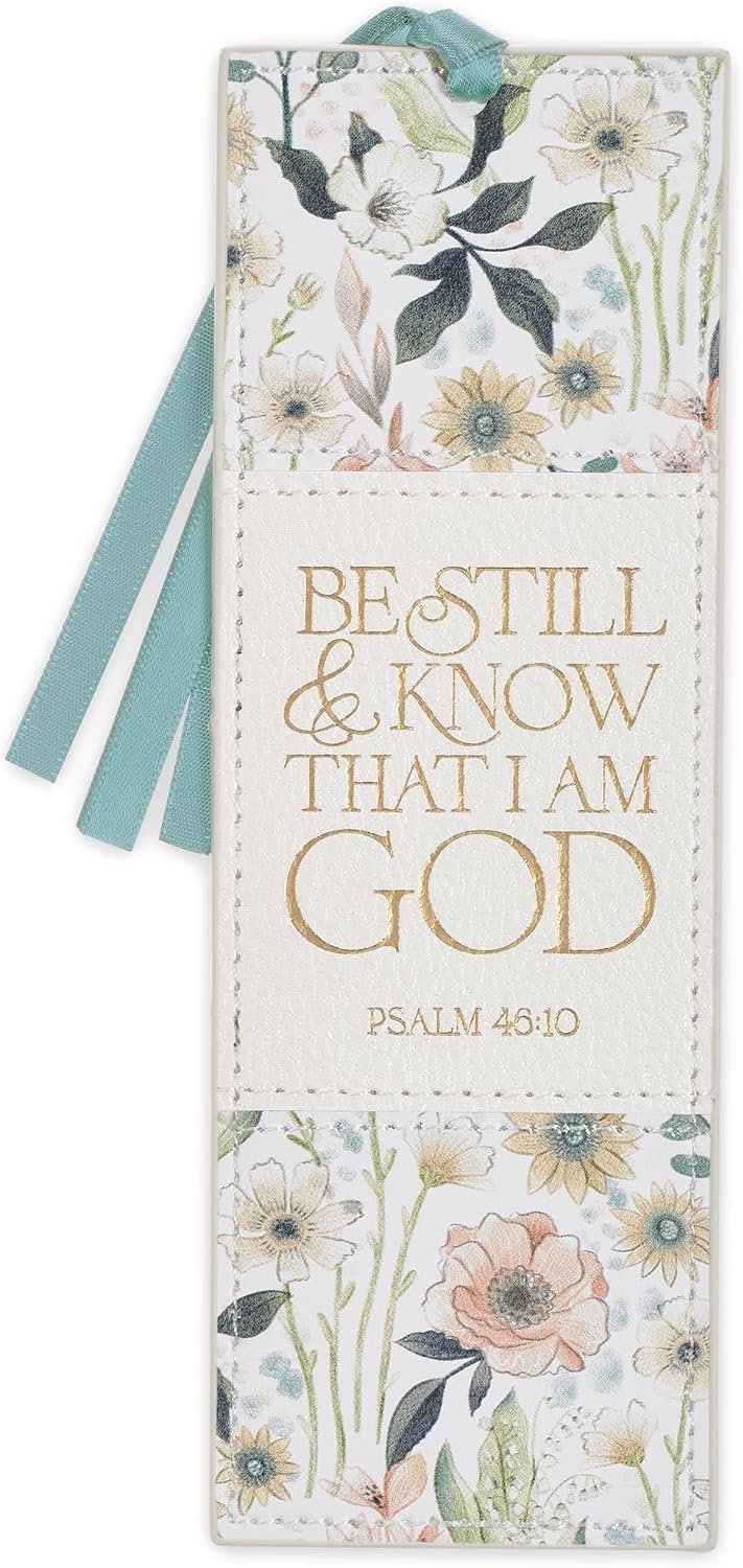 Christian Art Gifts Cute Faux Leather Bookmark for Women: Be Still & Know