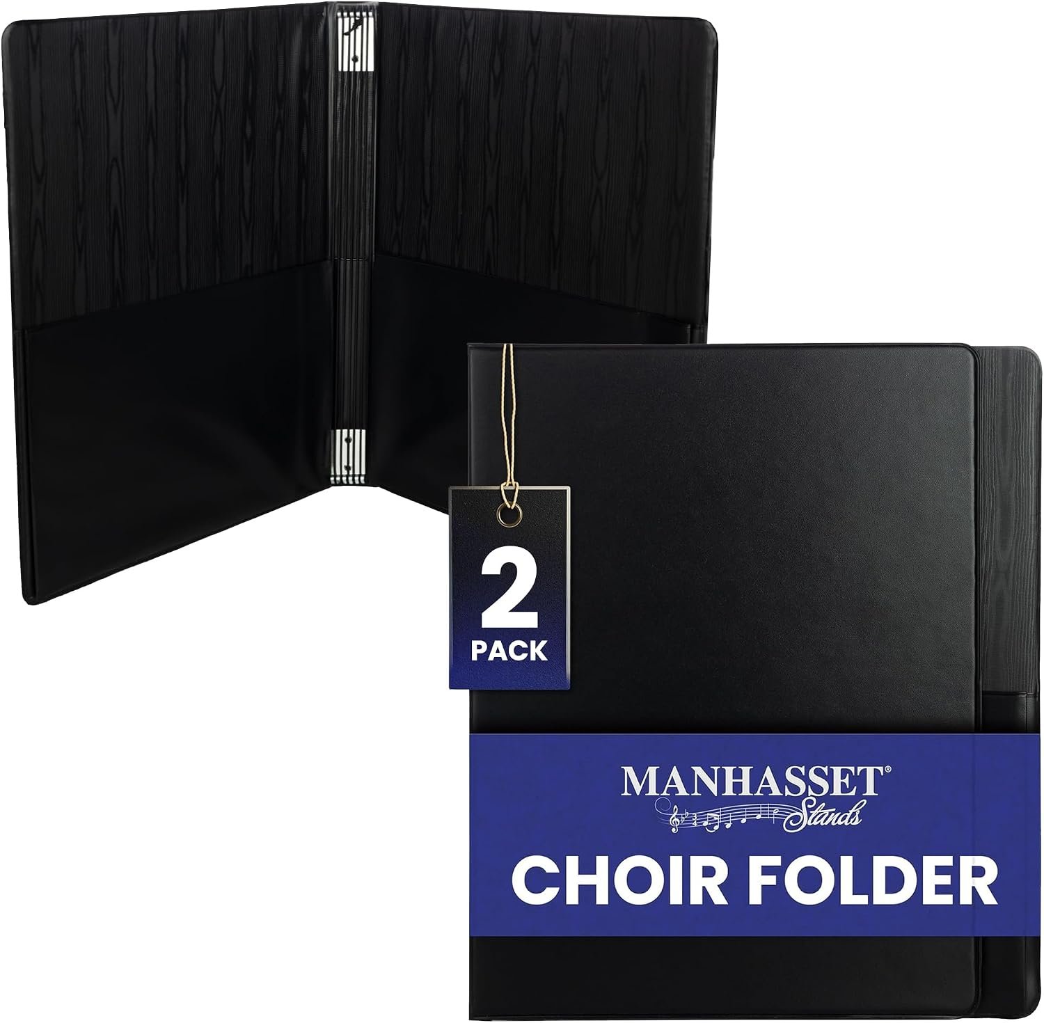 Manhasset 1600 Choral Sheet Music Folders – Black, Pack of 2