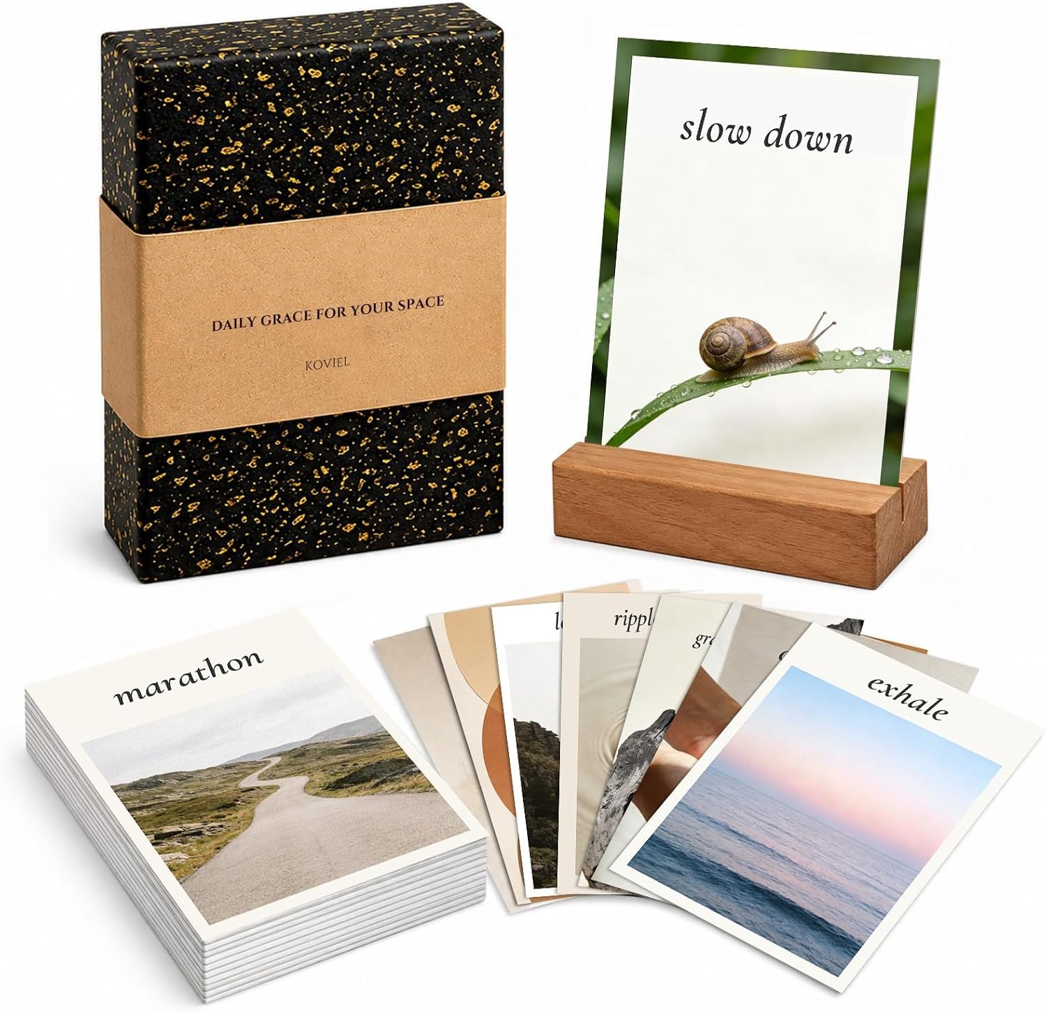 52 Large Christian Affirmation Cards with Wooden Stand & Floral Sticky Notes – Bible Verse Scripture Cards for Desk Display – Inspirational Devotional Gift for Women – Premium Scripture Journaling Set (3.5x5in)
