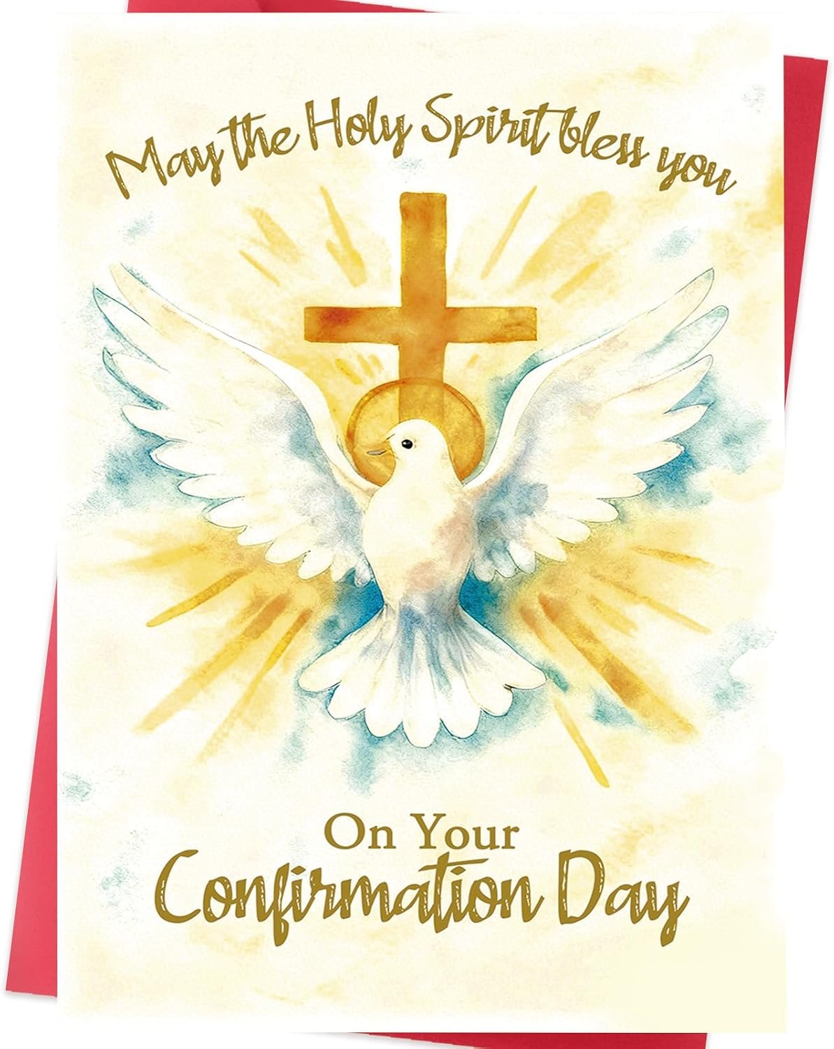 Confirmation Card – Confirmation Gifts for Boys and Girls, Holy Spirit Religious Keepsake for Teen Boys and Teen Girls