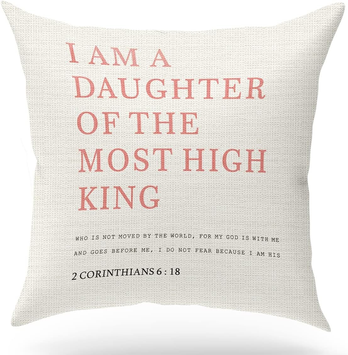 KongMoTree Scripture Art Throw Pillow Cover Cushion Case, Christian Religious Decor Gift, Bible Verse, Scripture Sayings, Church Gifts, Sofa Bed Living Room Porch Decoration, 18×18 Inches