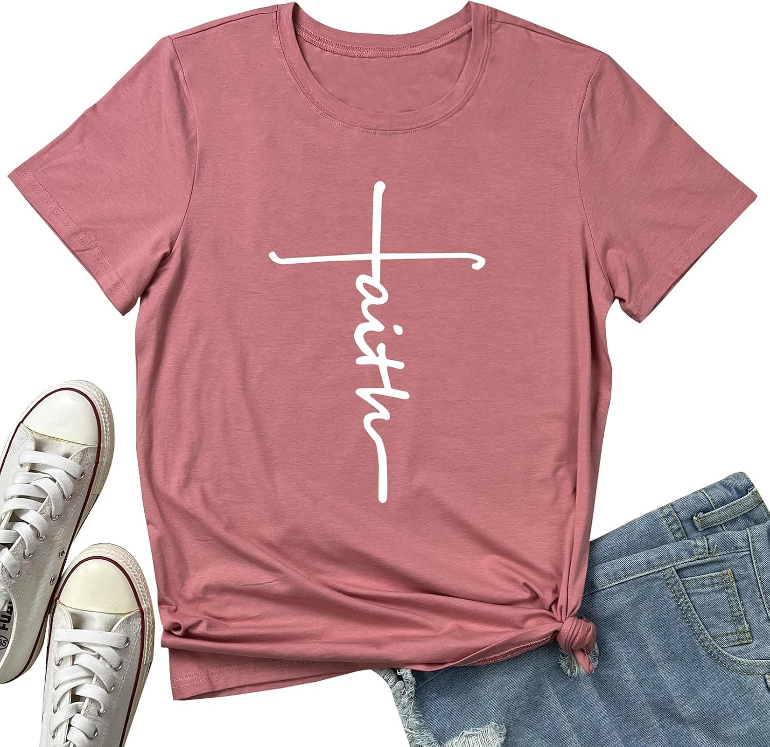 BLACKMYTH Graphic T-Shirts for Women Faith Shirts for Women